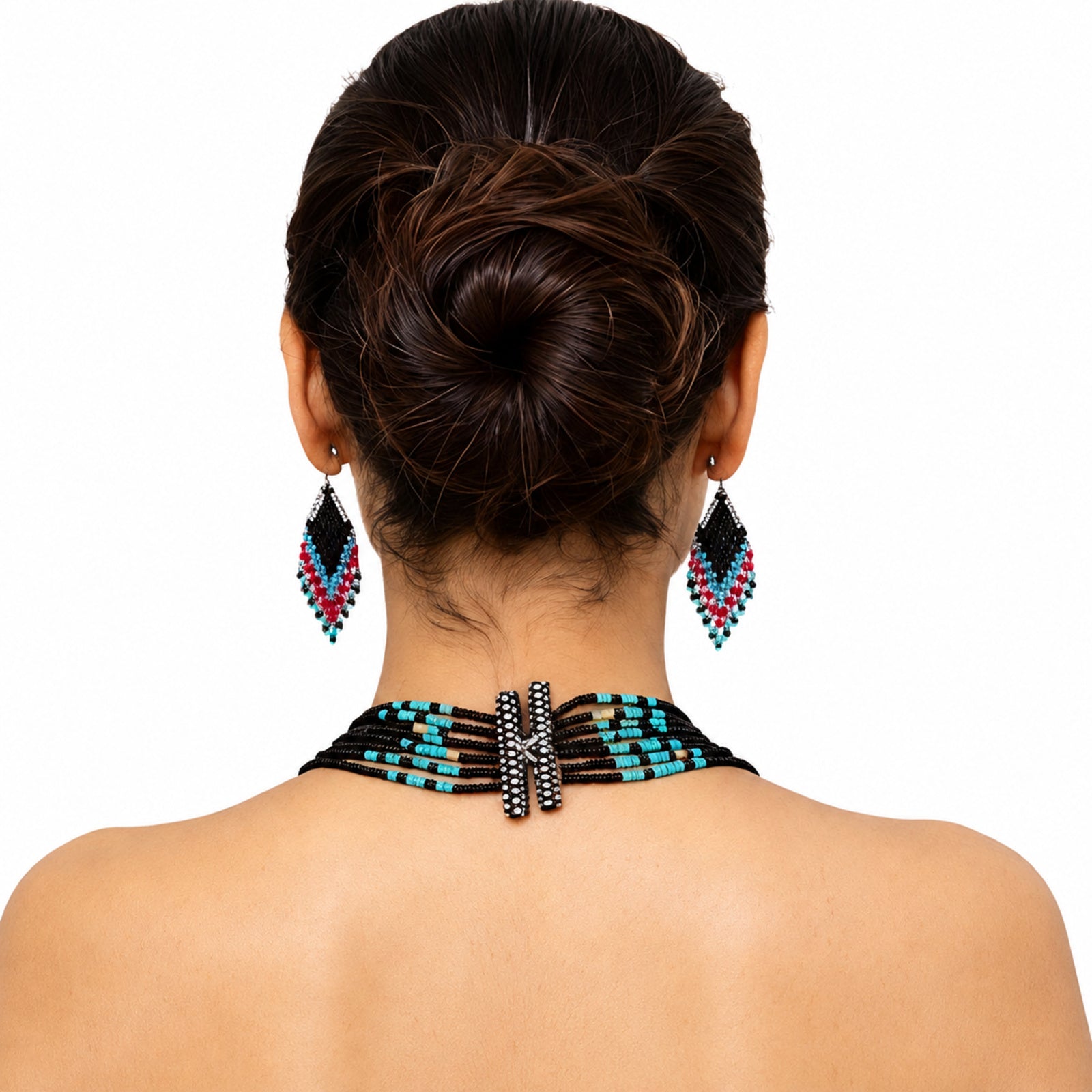 Artisan Portrait Handcrafted Beaded Necklace Set