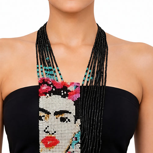 Artisan Portrait Handcrafted Beaded Necklace Set