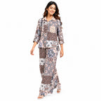 Girls Grey Floral Printed Shirt & Pink Trouser Co-ord Set