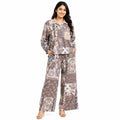 Girls Grey Floral Printed Shirt & Pink Trouser Co-ord Set