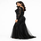Midnight Glam Sequin Mermaid Evening Gown