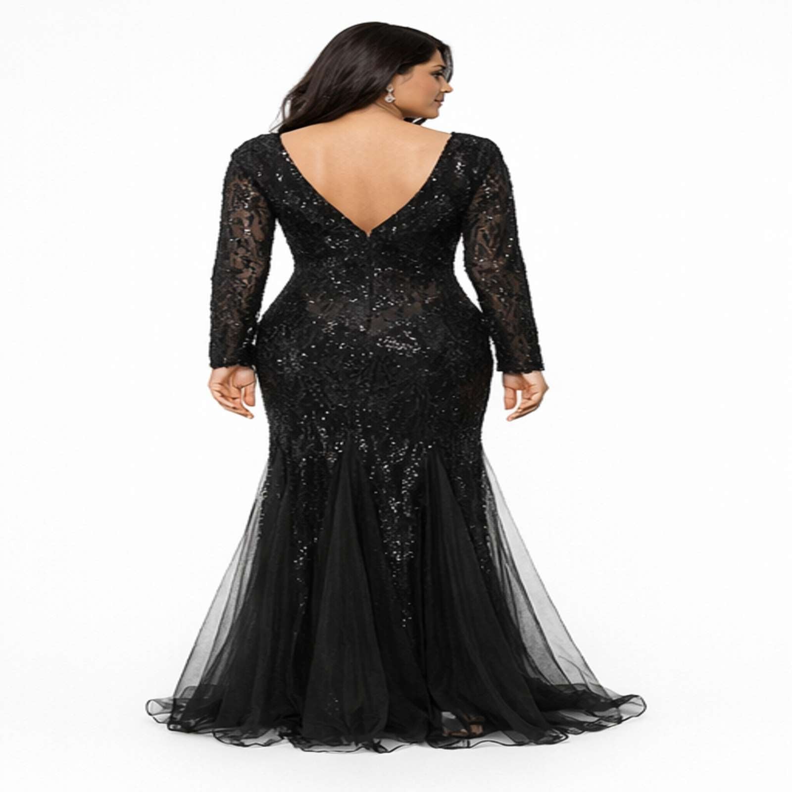 Midnight Glam Sequin Mermaid Evening Gown
