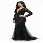 Midnight Glam Sequin Mermaid Evening Gown