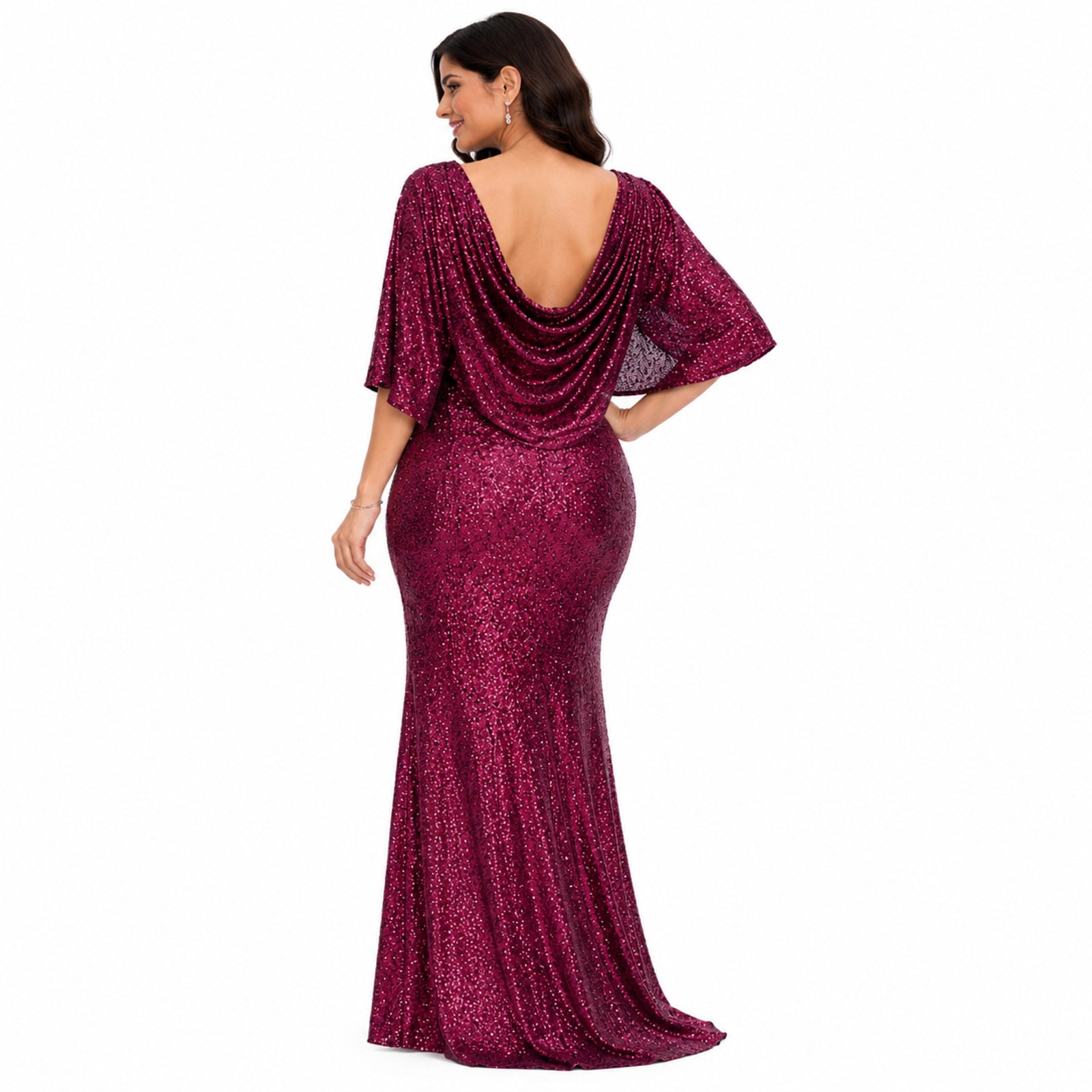 Red Sequin Mermaid Evening Gown