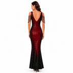 Midnight Ember Sequin Ombre Gown