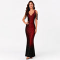 Midnight Ember Sequin Ombre Gown