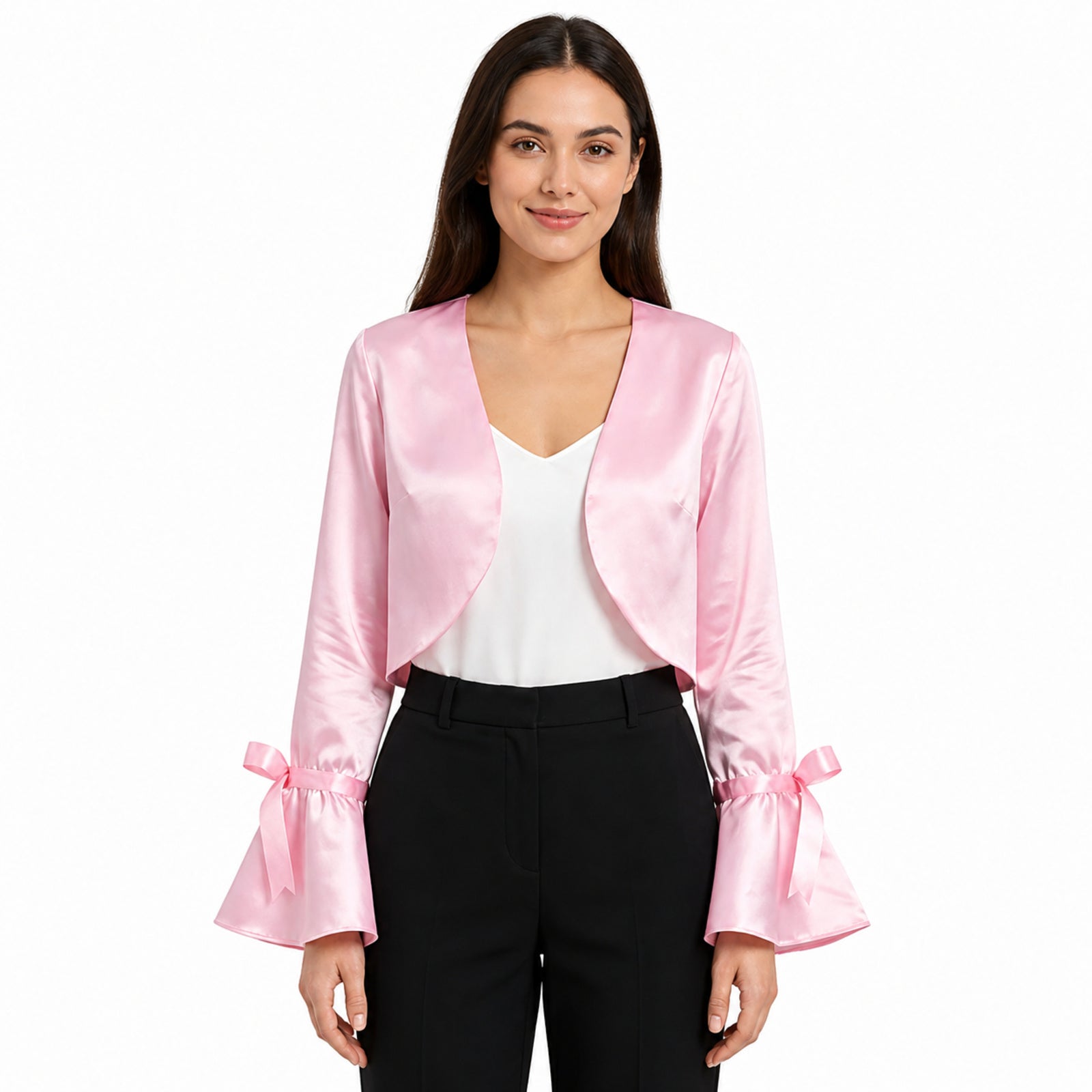 Blush Elegance Cropped Shrug Top
