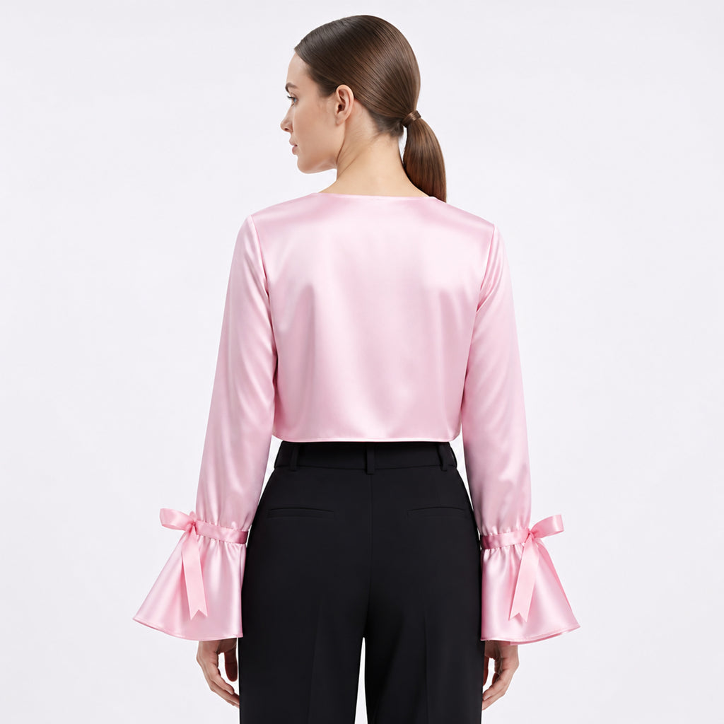 Blush Elegance Cropped Shrug Top