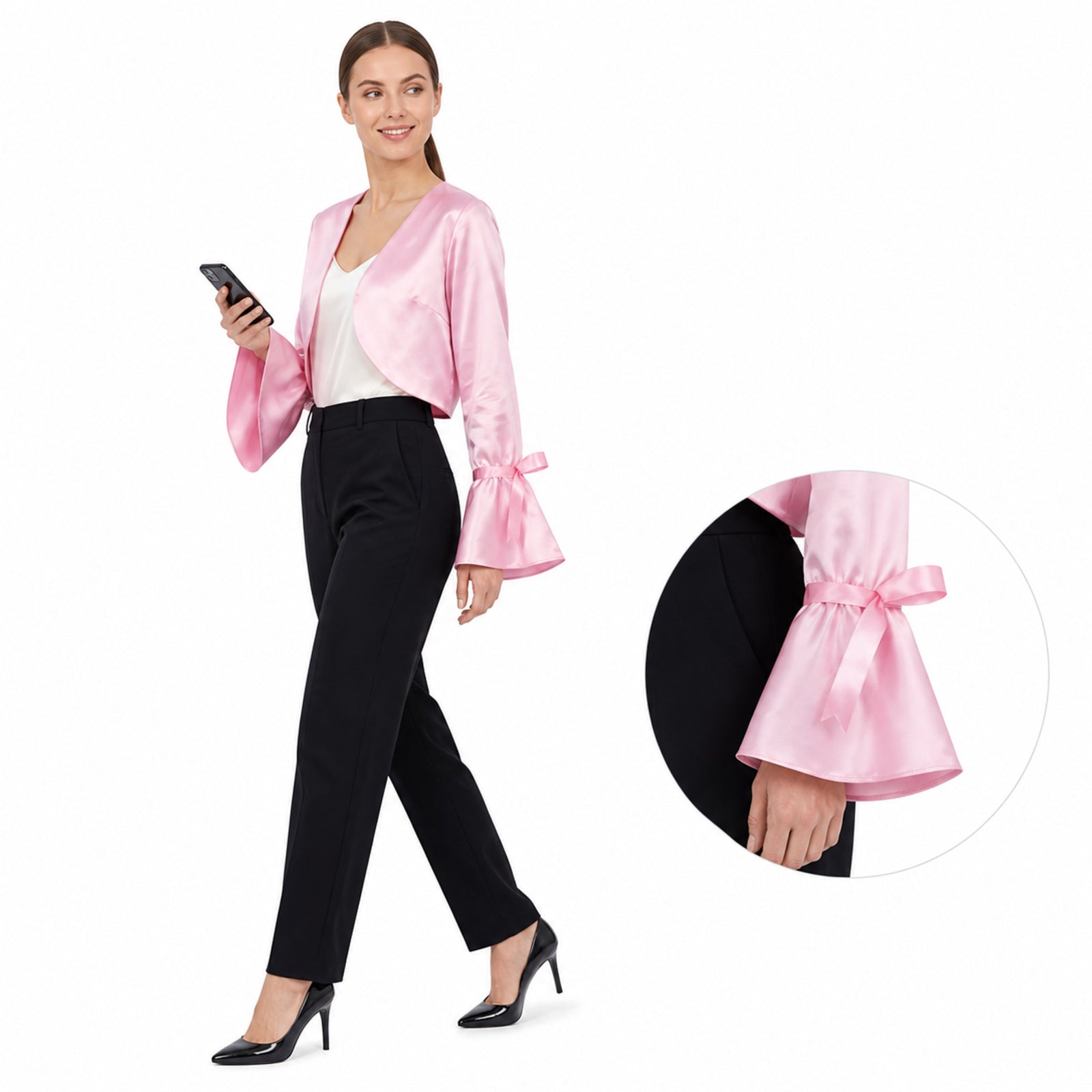 Blush Elegance Cropped Shrug Top