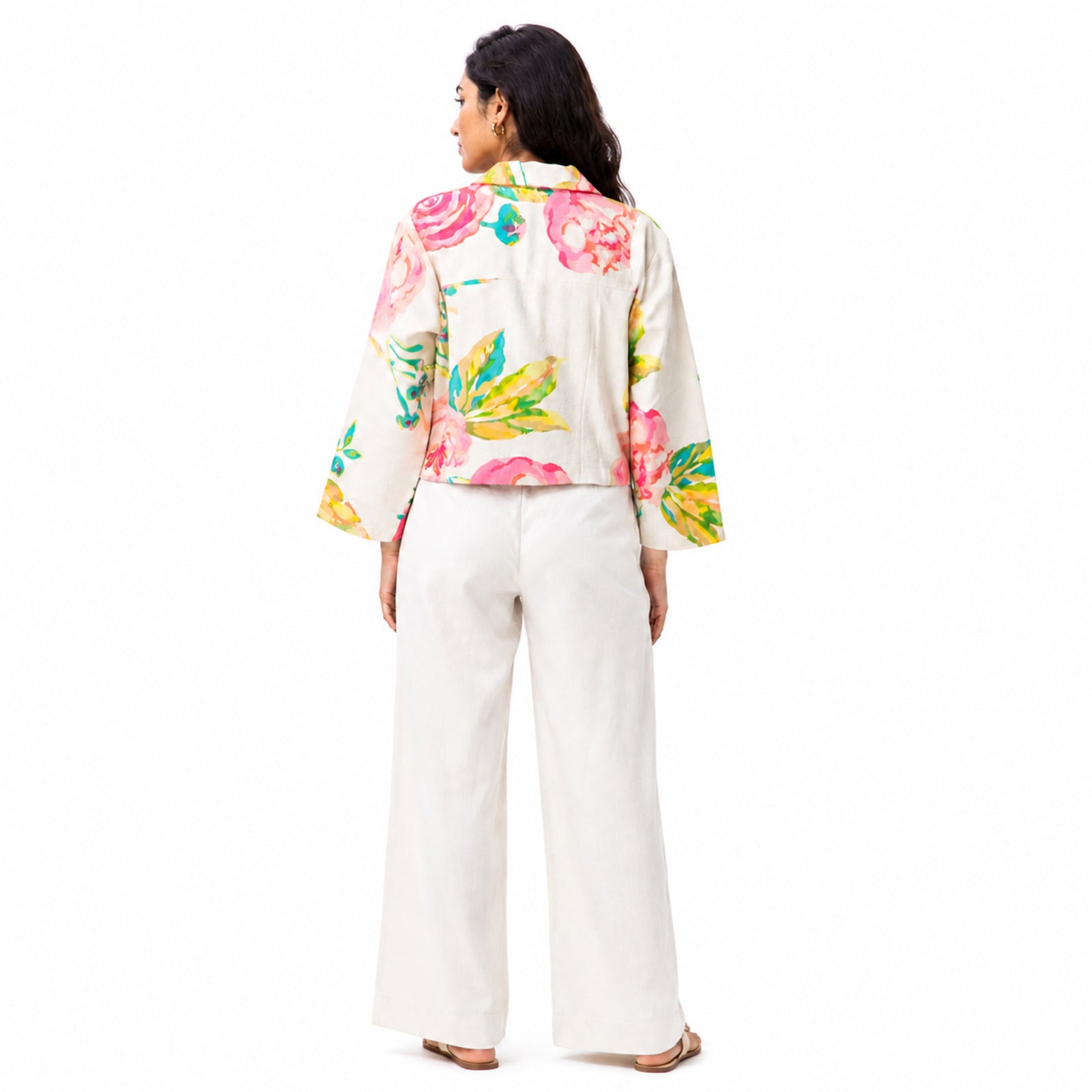 Women's Floral Print Co-Ord Blazer & Palazzo Set