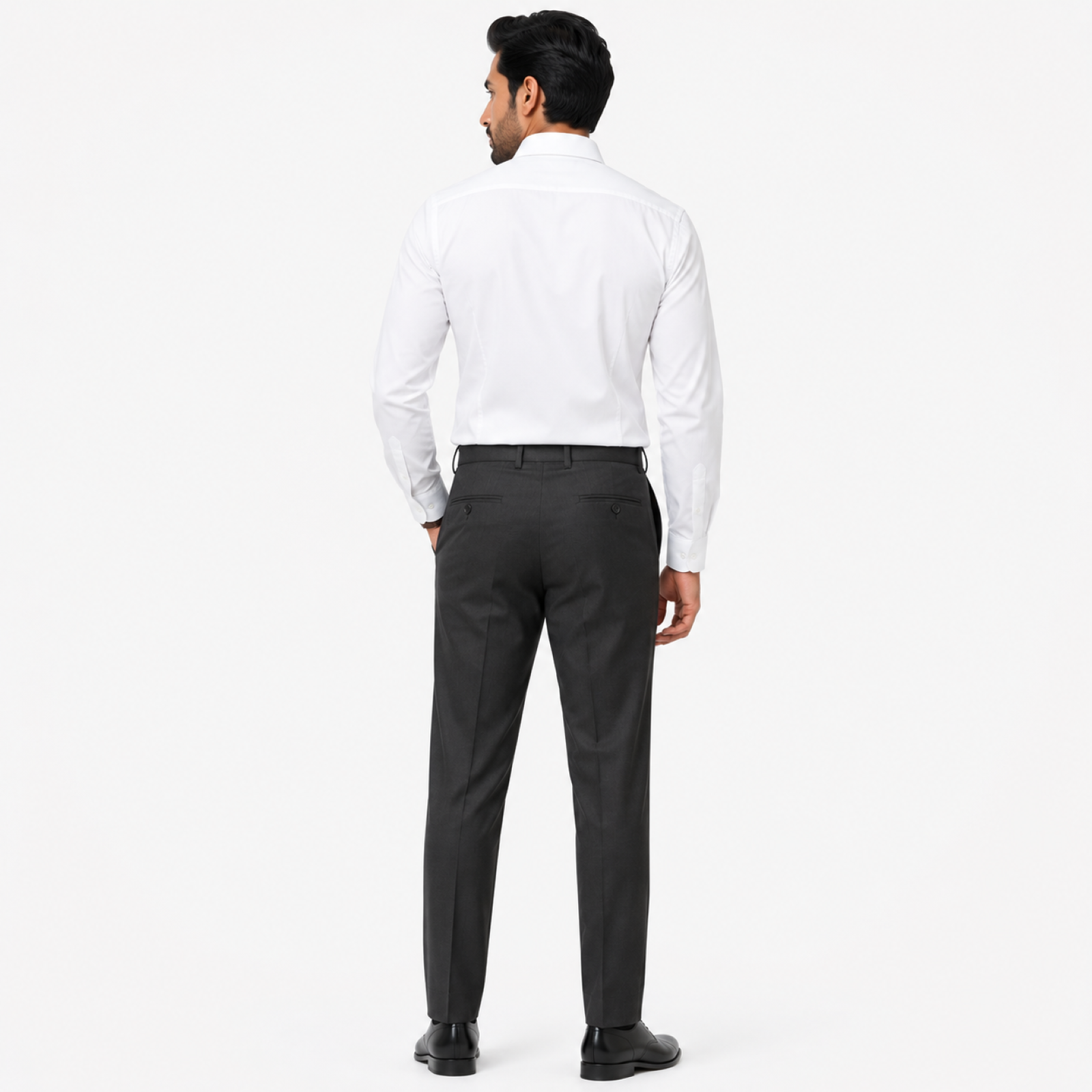 Men's Deep Charcoal Slim Fit Formal Trousers
