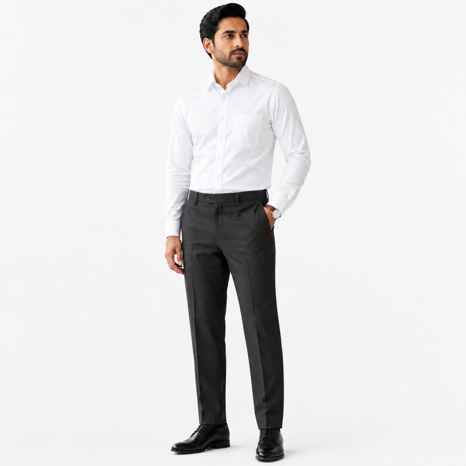 Men's Deep Charcoal Slim Fit Formal Trousers