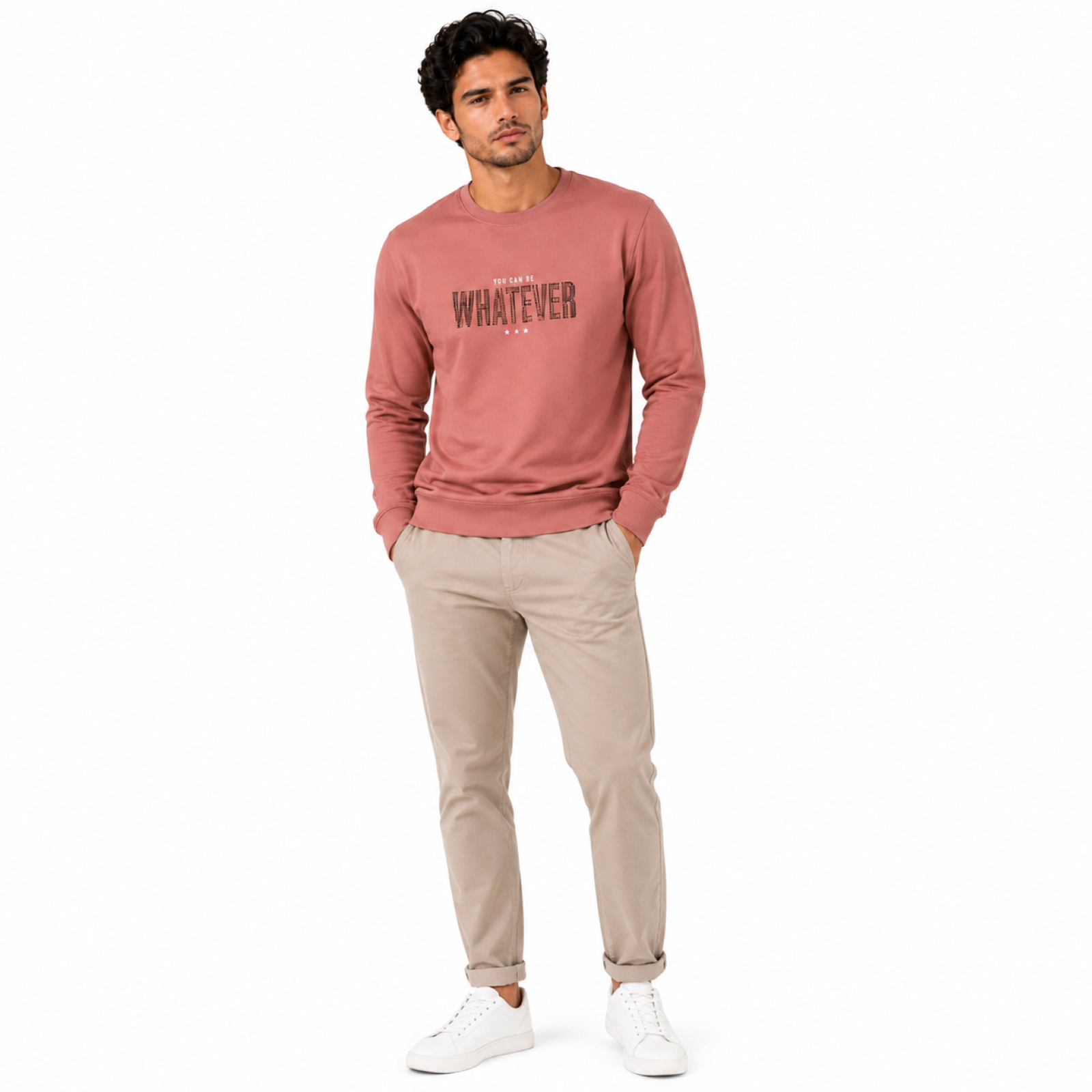Men's Dusty Coral Statement Graphic Sweatshirt