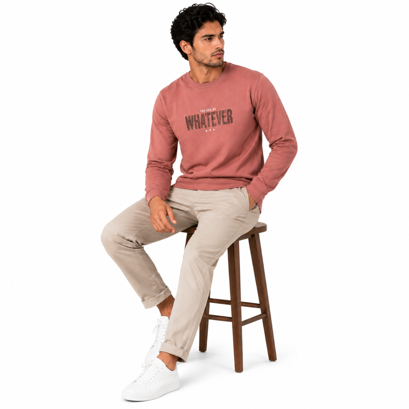 Men's Dusty Coral Statement Graphic Sweatshirt