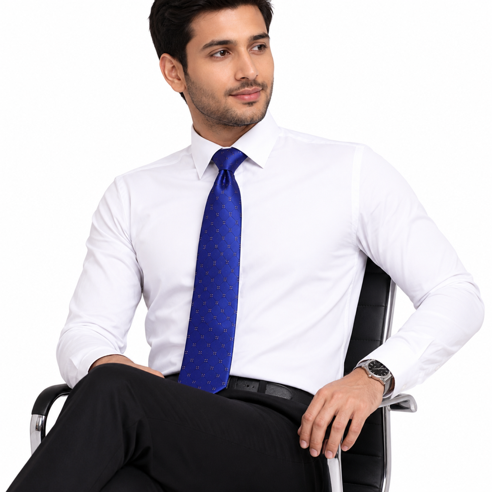 Royal Blue Micro-Motif Tie