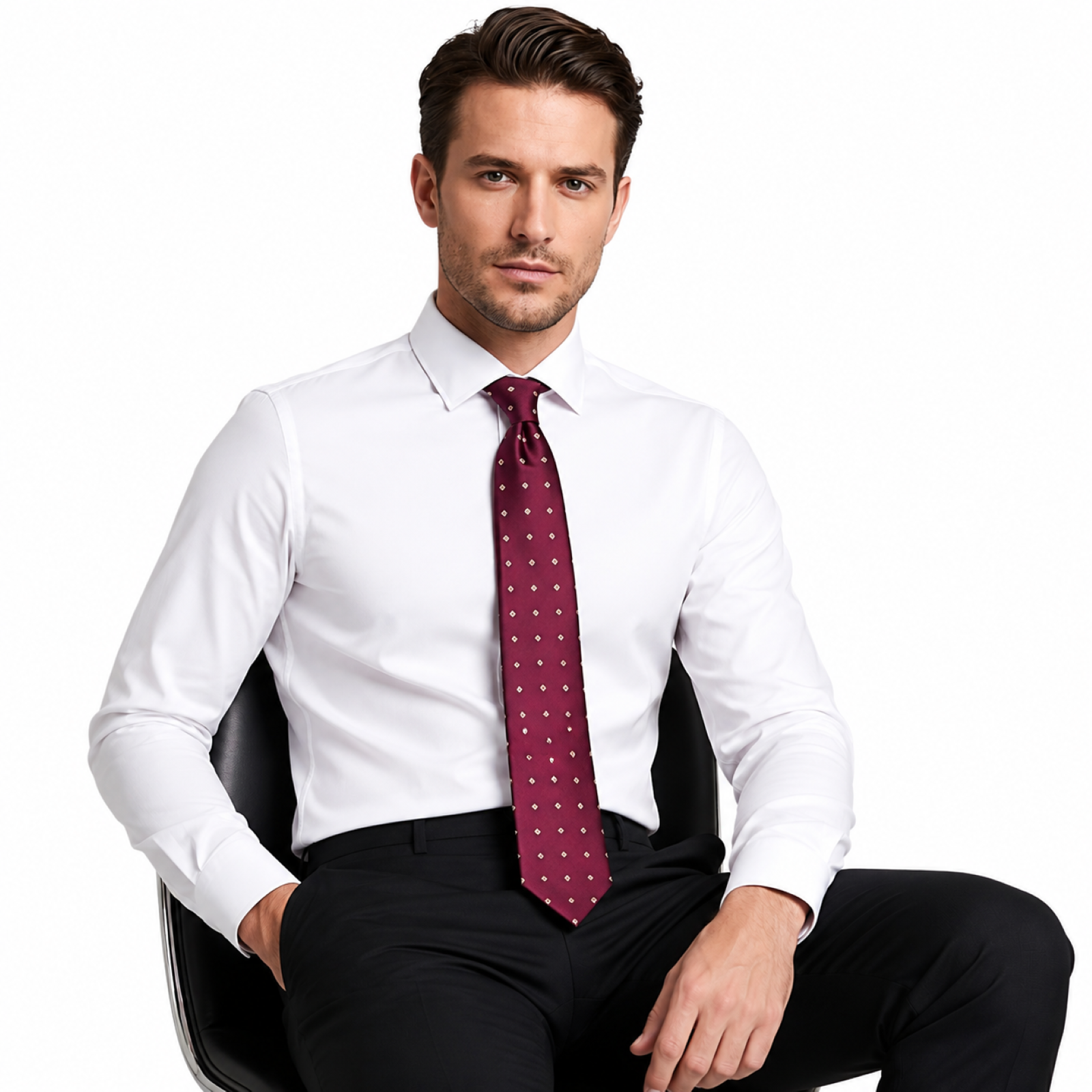 Red Wine Polka Dot Tie