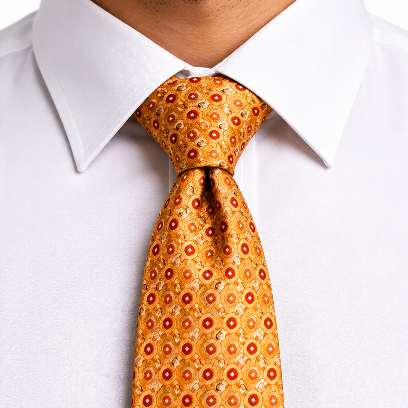 Orange Geometrics Tie
