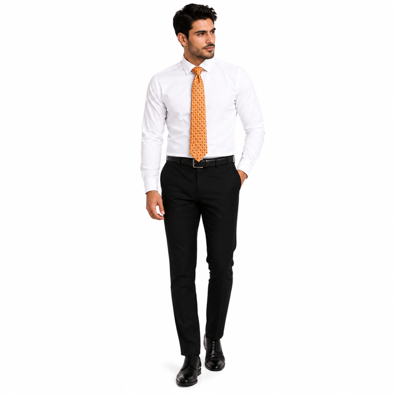 Orange Geometrics Tie