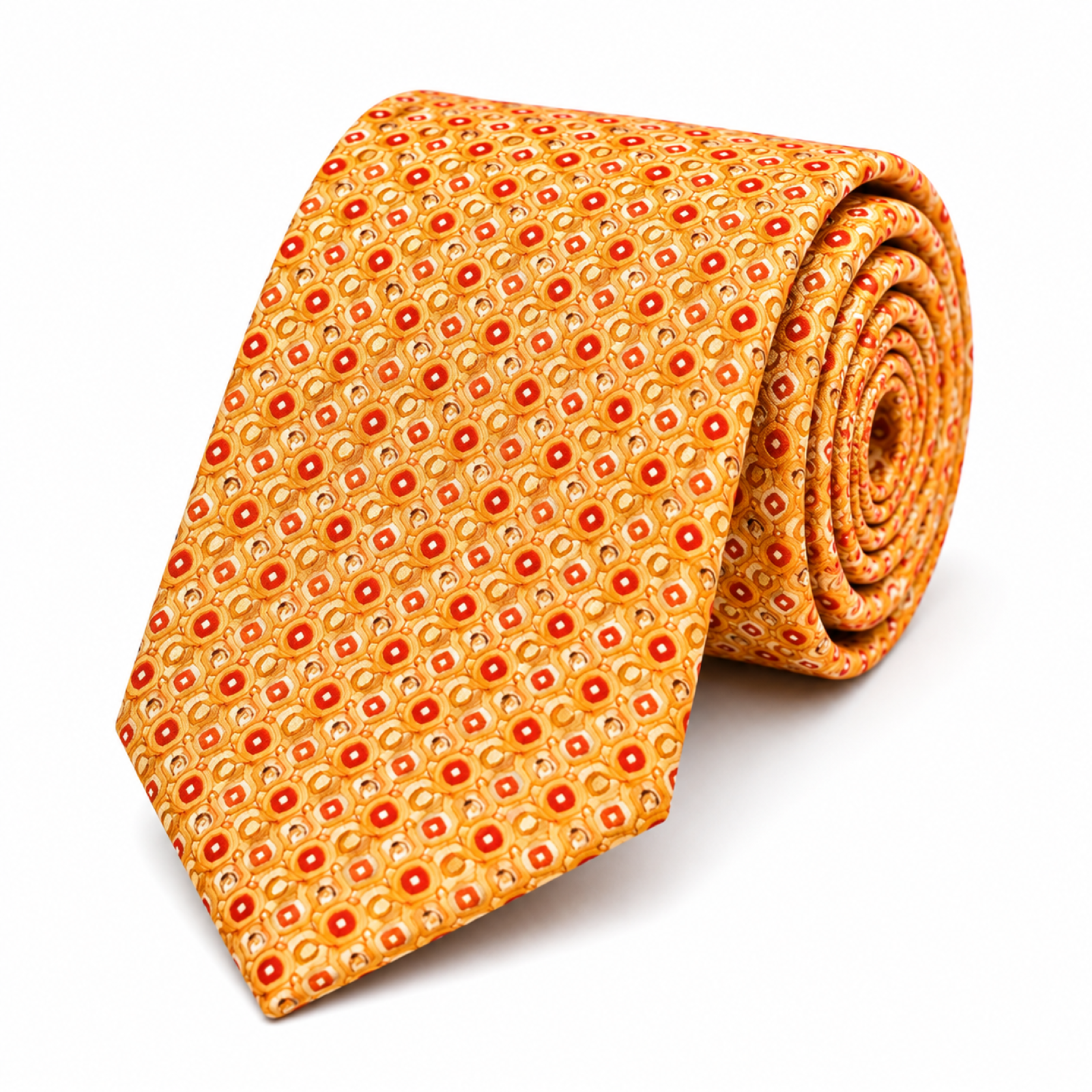 Orange Geometrics Tie