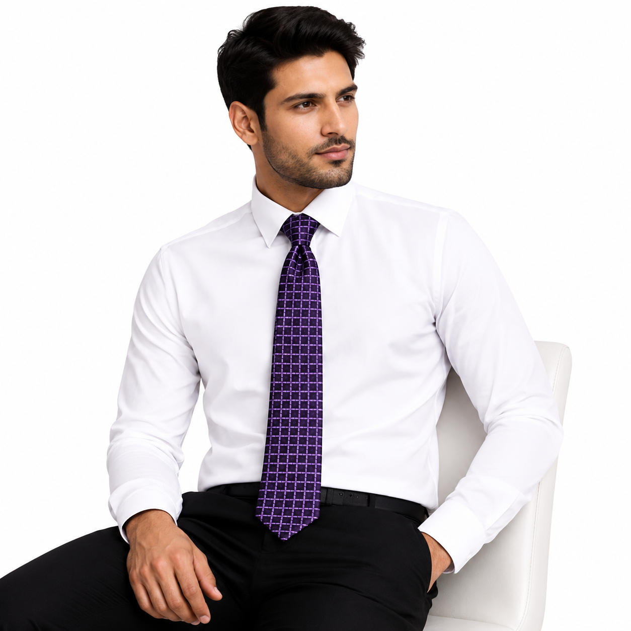 Purple Grid Tie