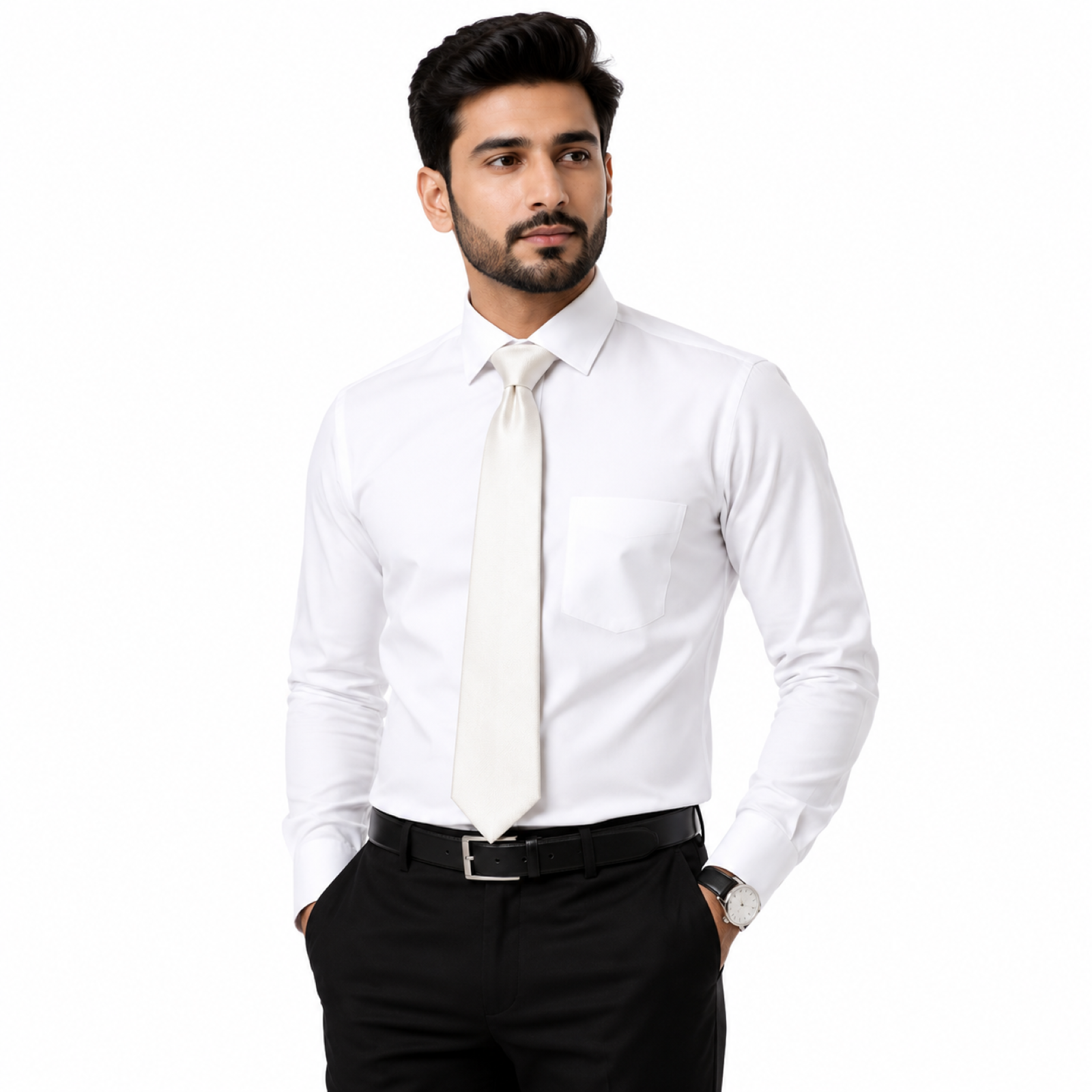 Men's Modern Silver Tie