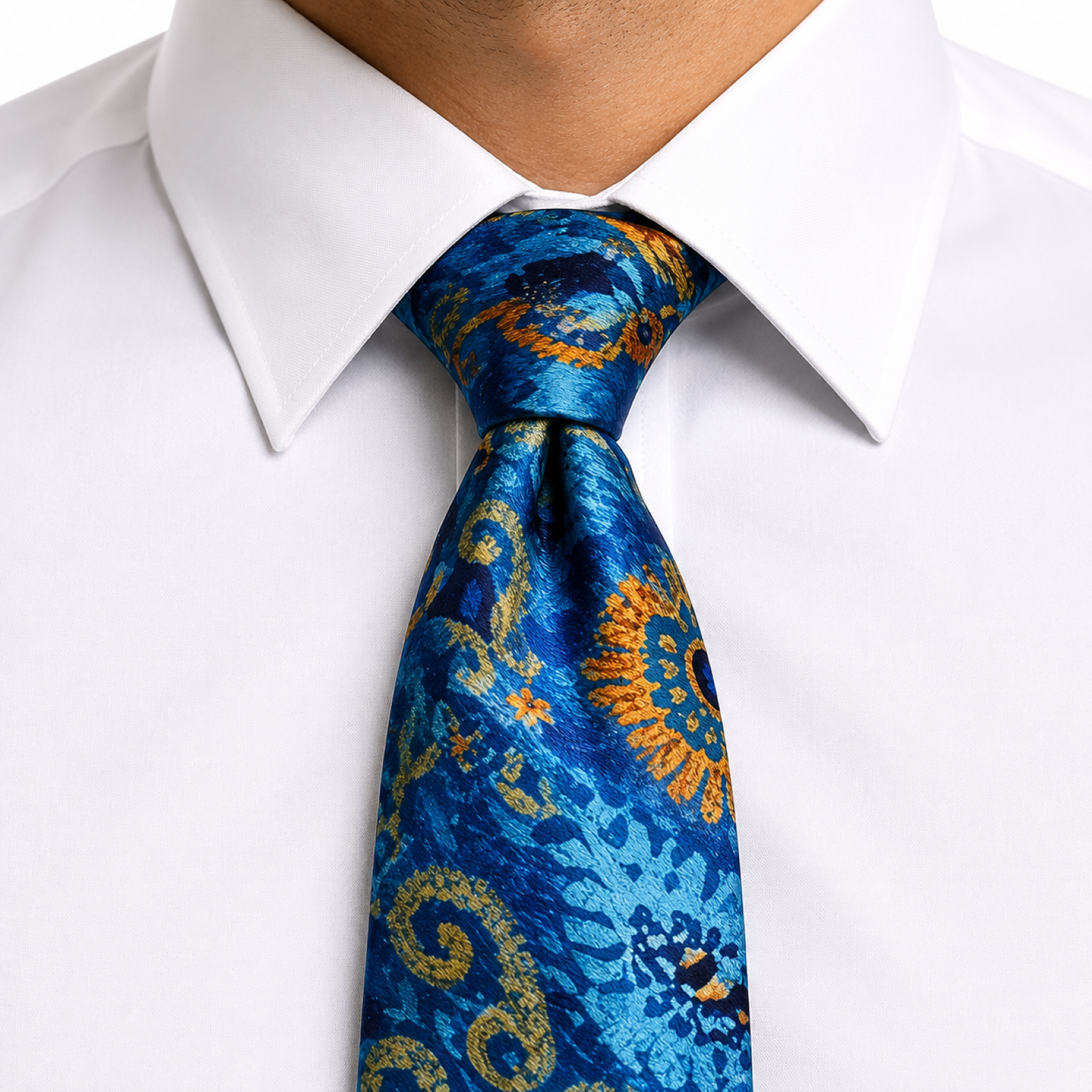 Vibrant Blue Paisley Tie