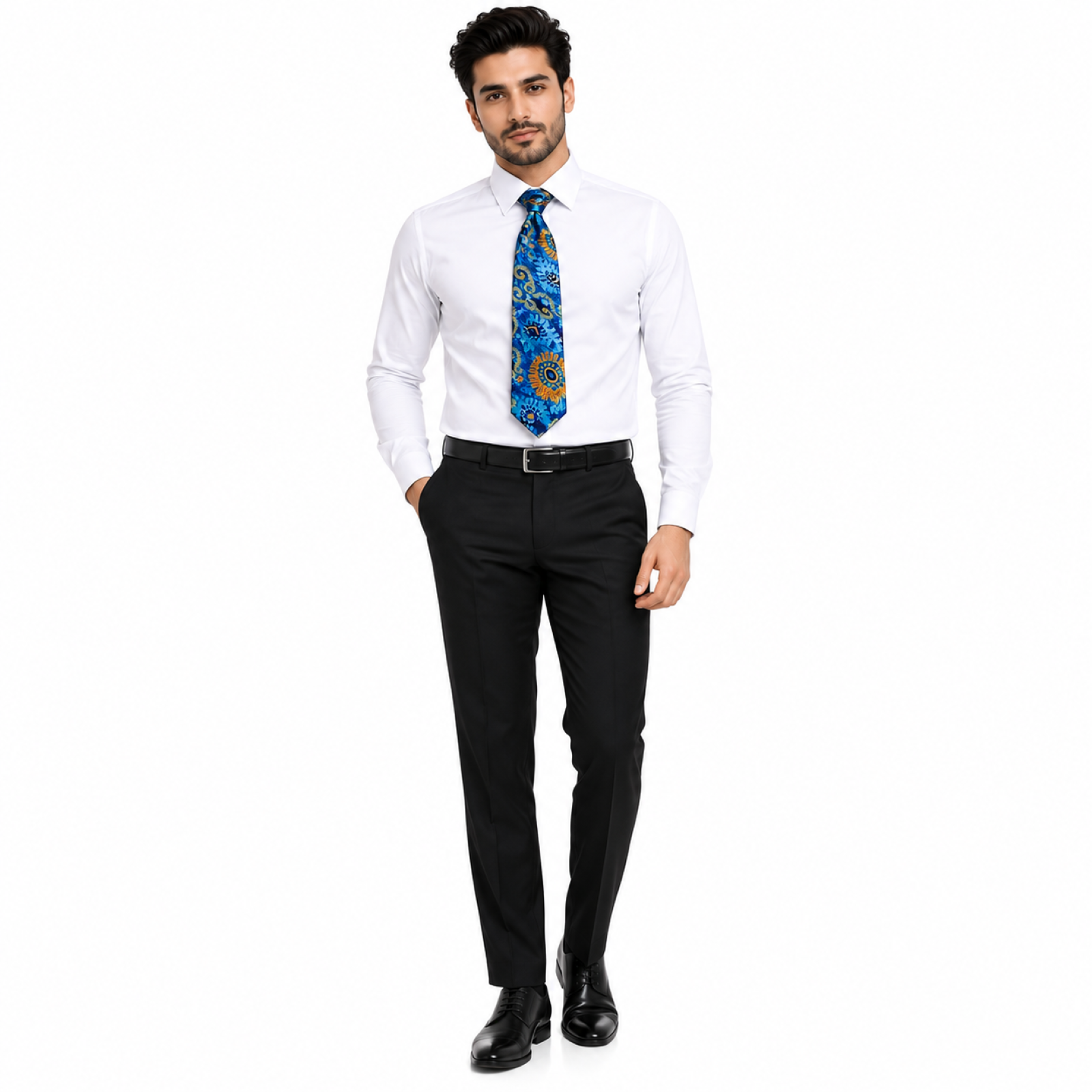 Vibrant Blue Paisley Tie