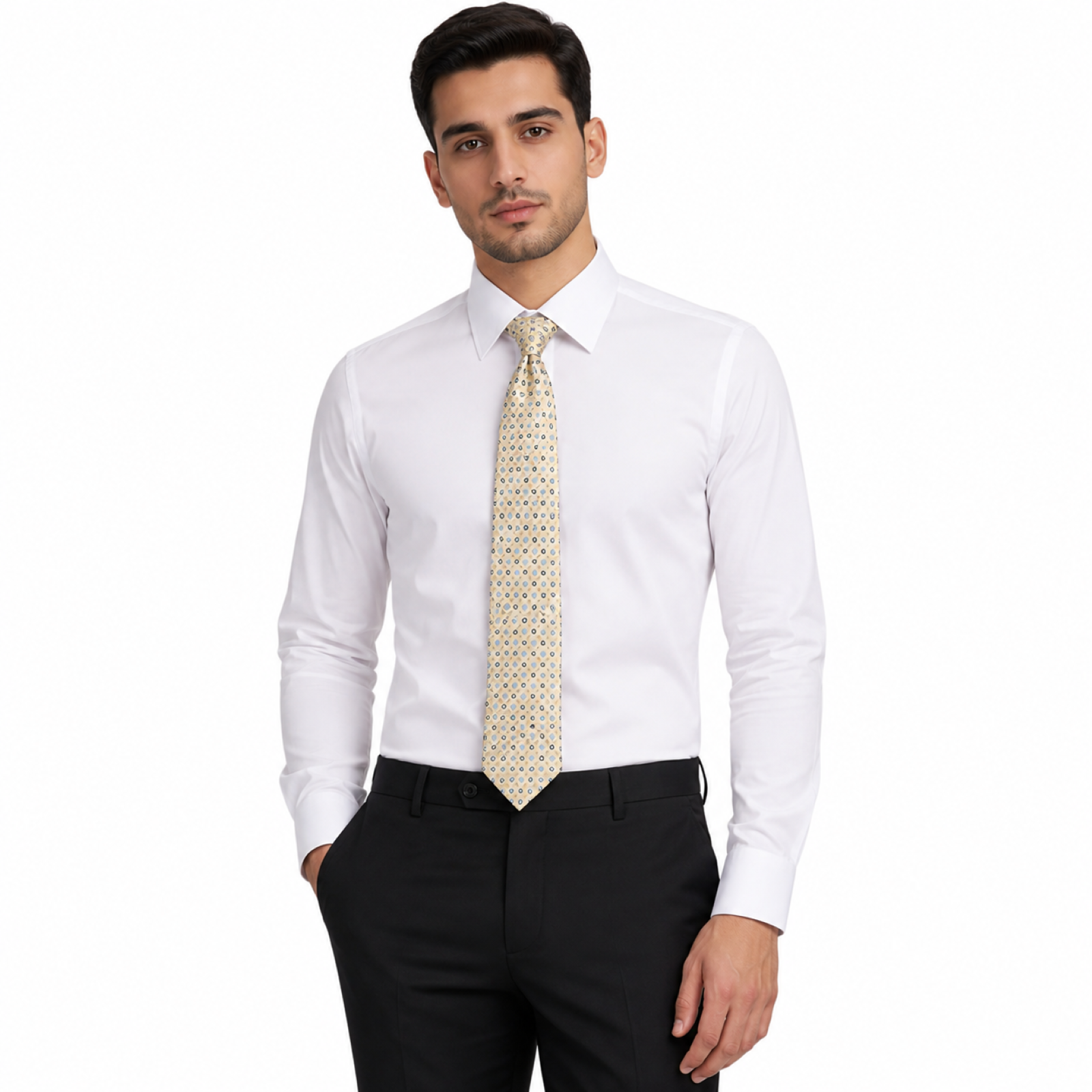 Cream Orbit - Dot Tie