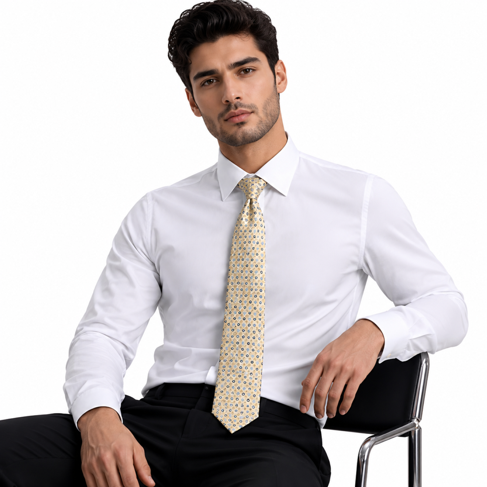 Cream Orbit - Dot Tie