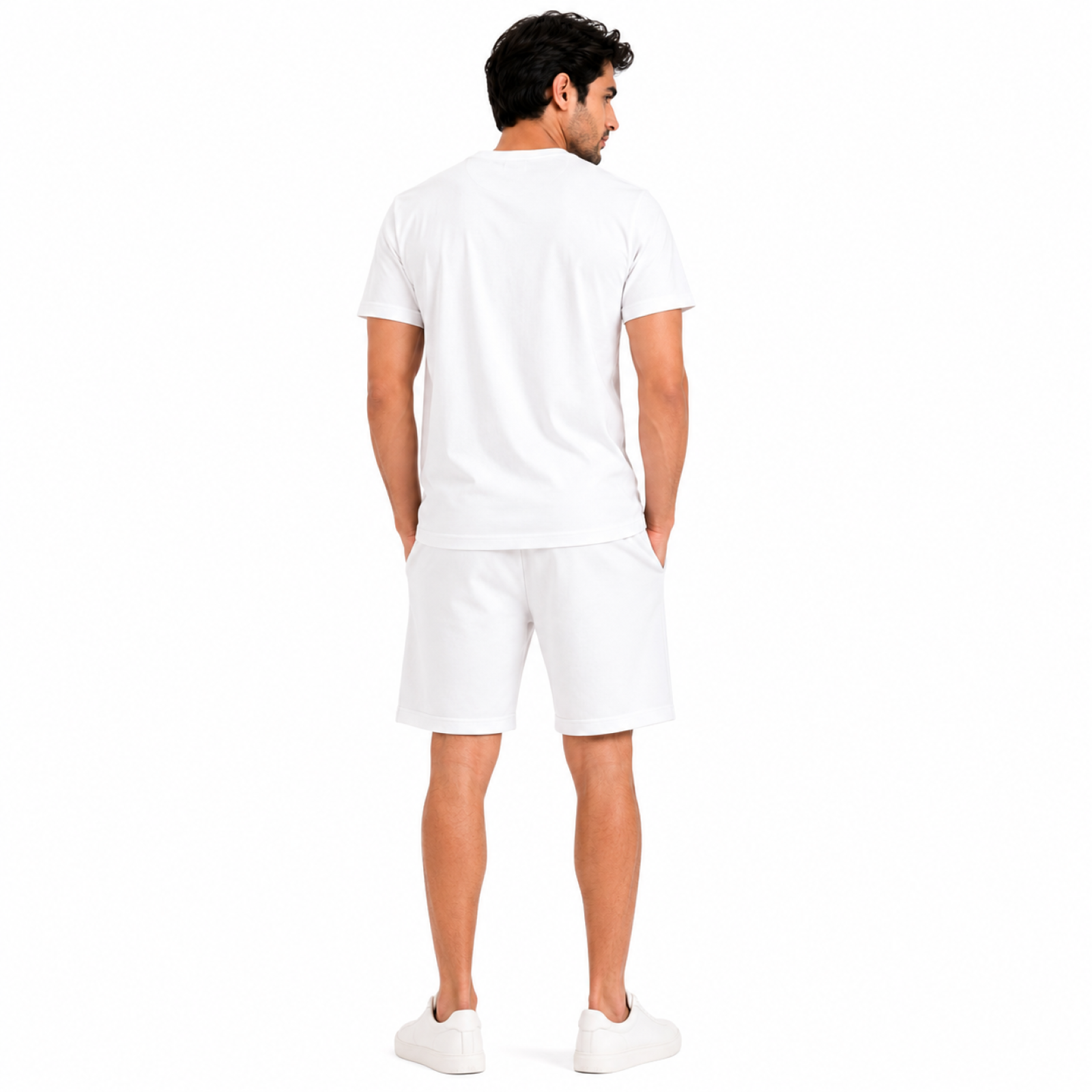 Men's White Casual Co-ord Set