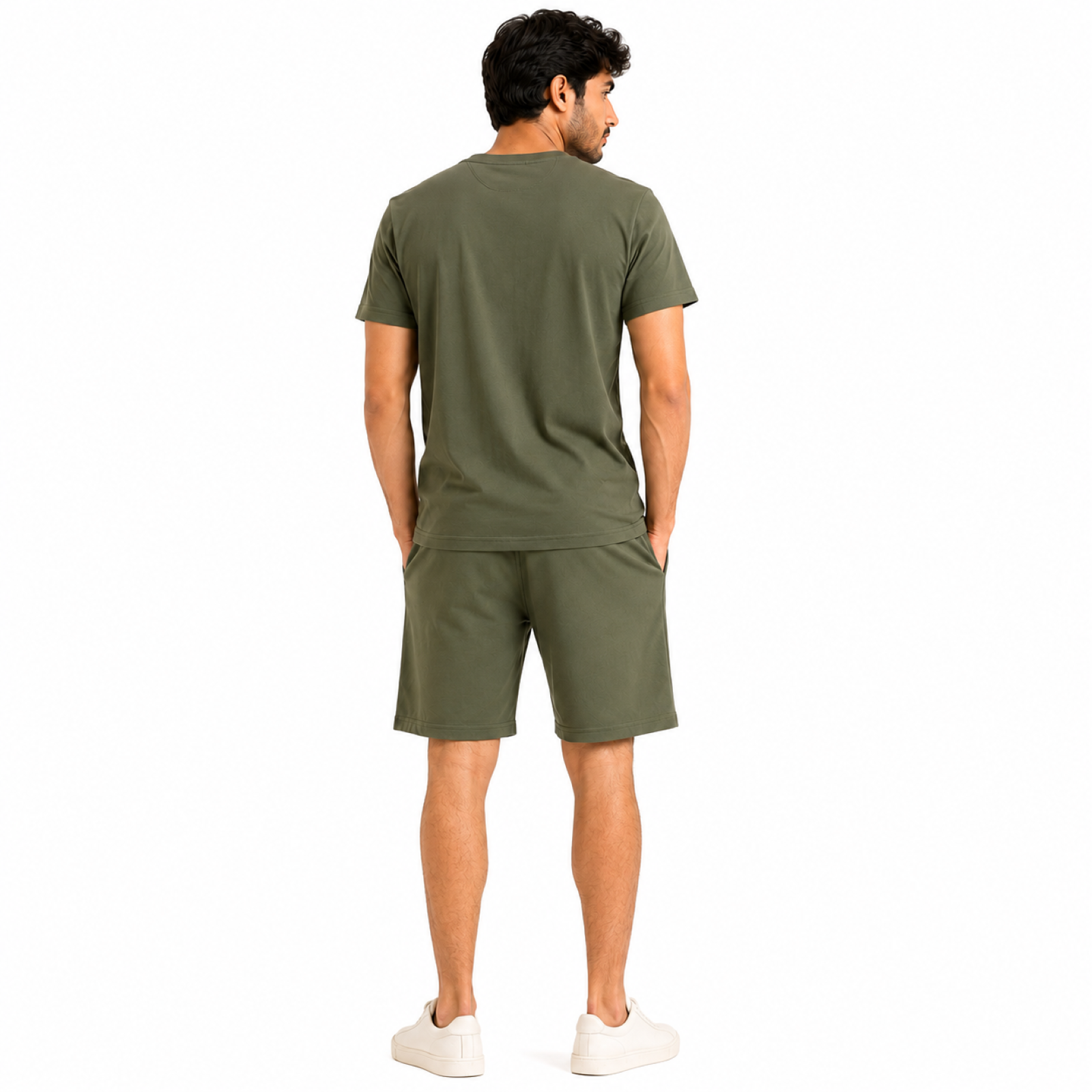 Men's Light Green Typography Varsity Print Performance T-Shirt and Shorts Co-ord Set