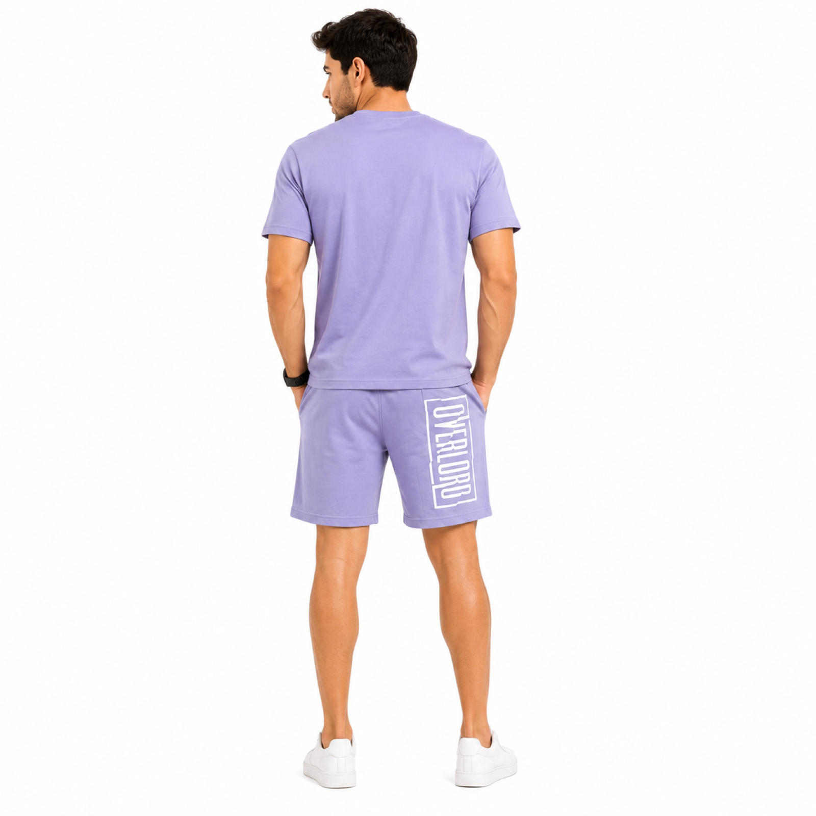 Men's Lavender Streetwear Co-Ord Shorts Set