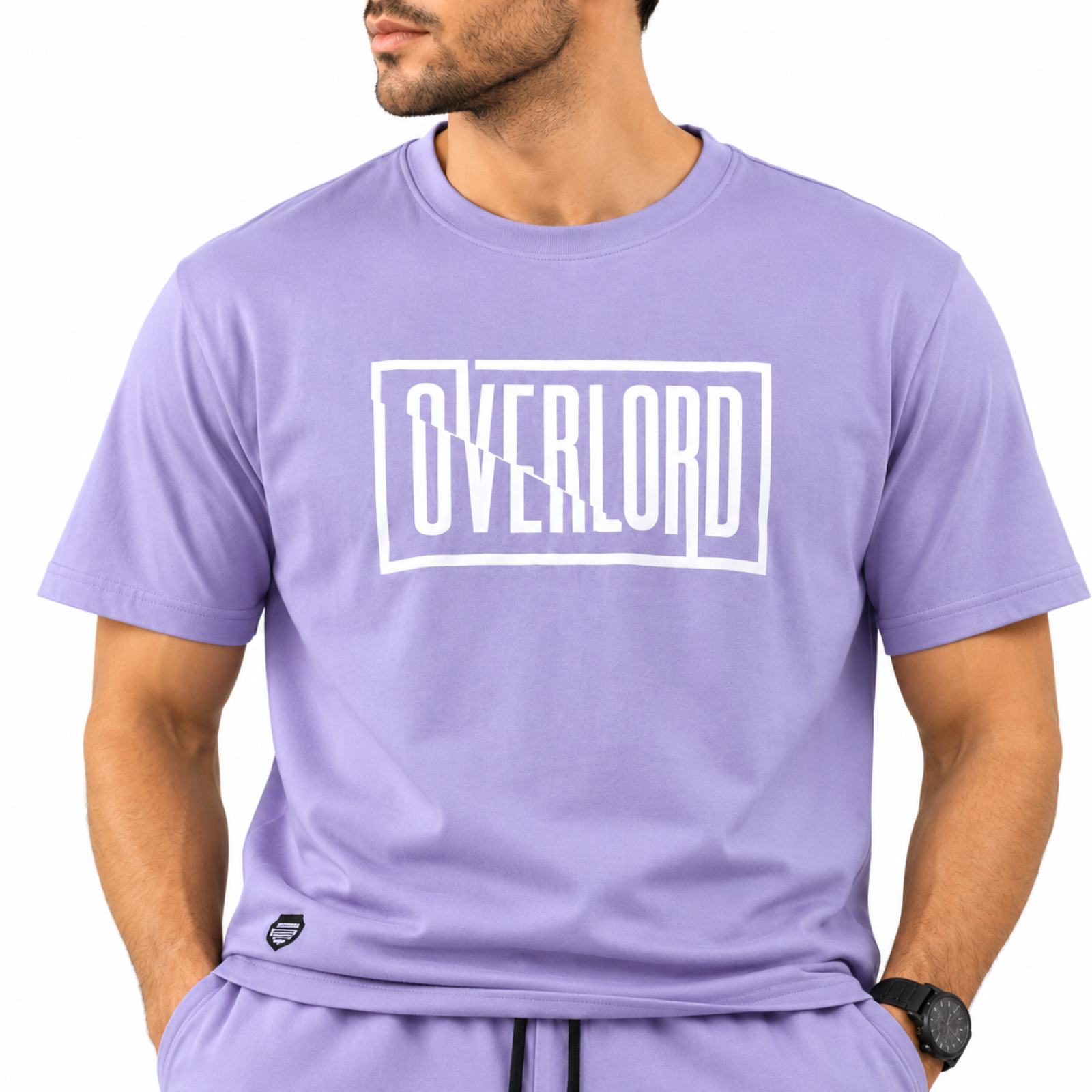Men's Lavender Streetwear Co-Ord Shorts Set