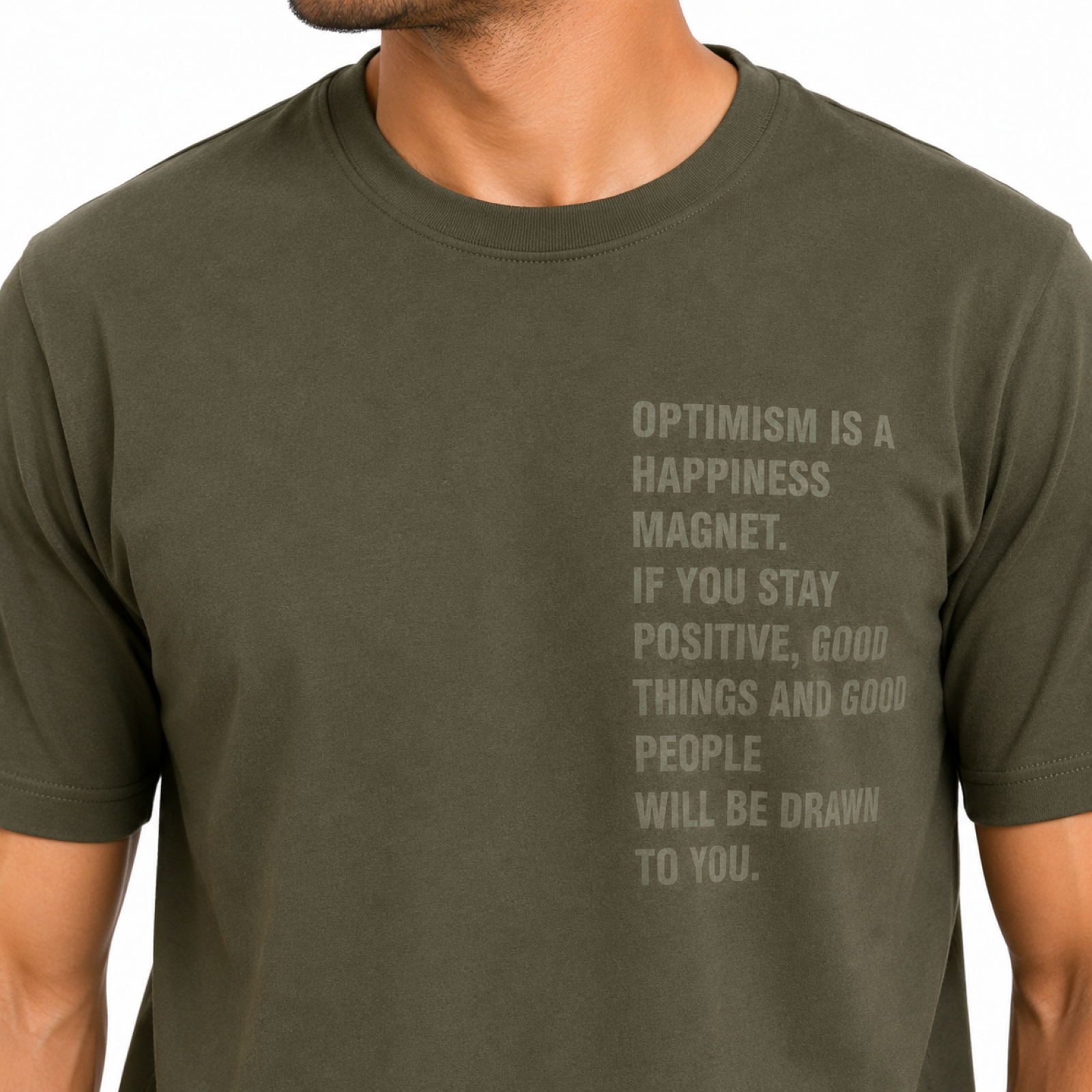 Men's Olive Green Typography Co-ord T-Shirt & Shorts Set