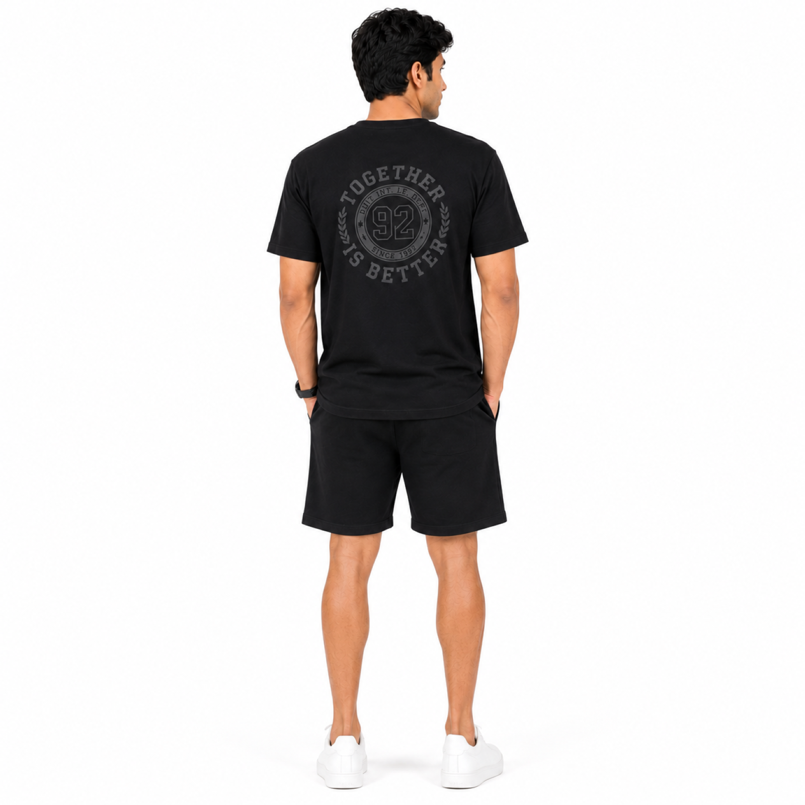 Men's Black Graphic Co-Ord Lounge Set