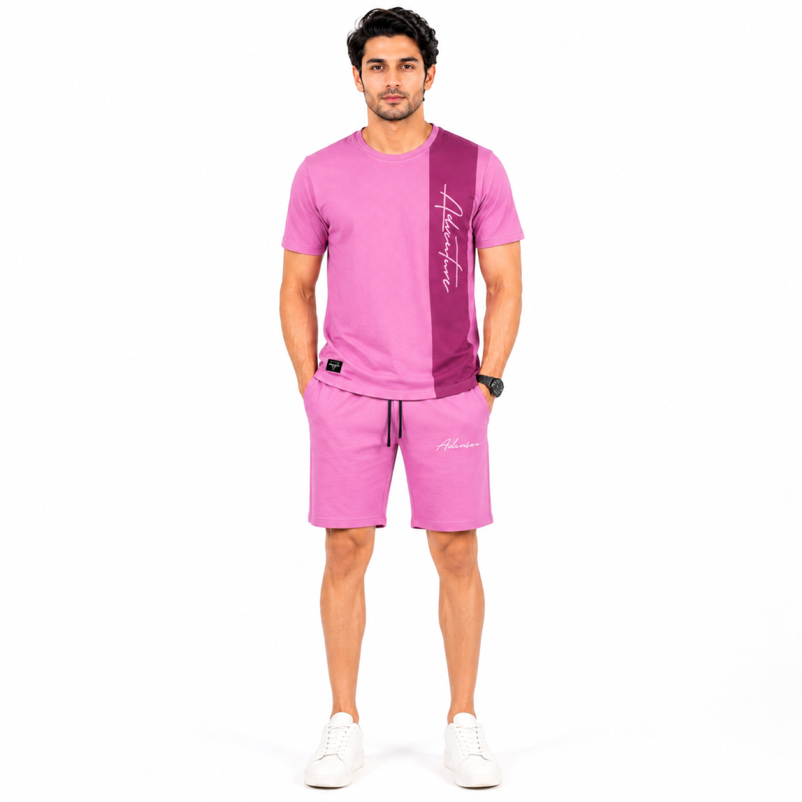 Men's Pink Casual Co-ord Set