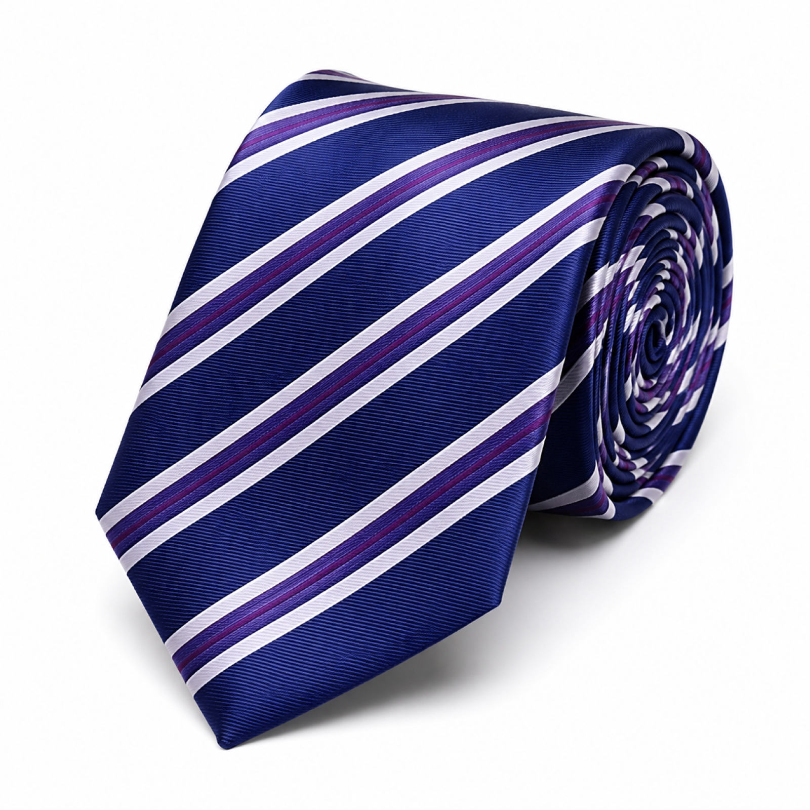 Navy Blue Diagonal Strips Tie