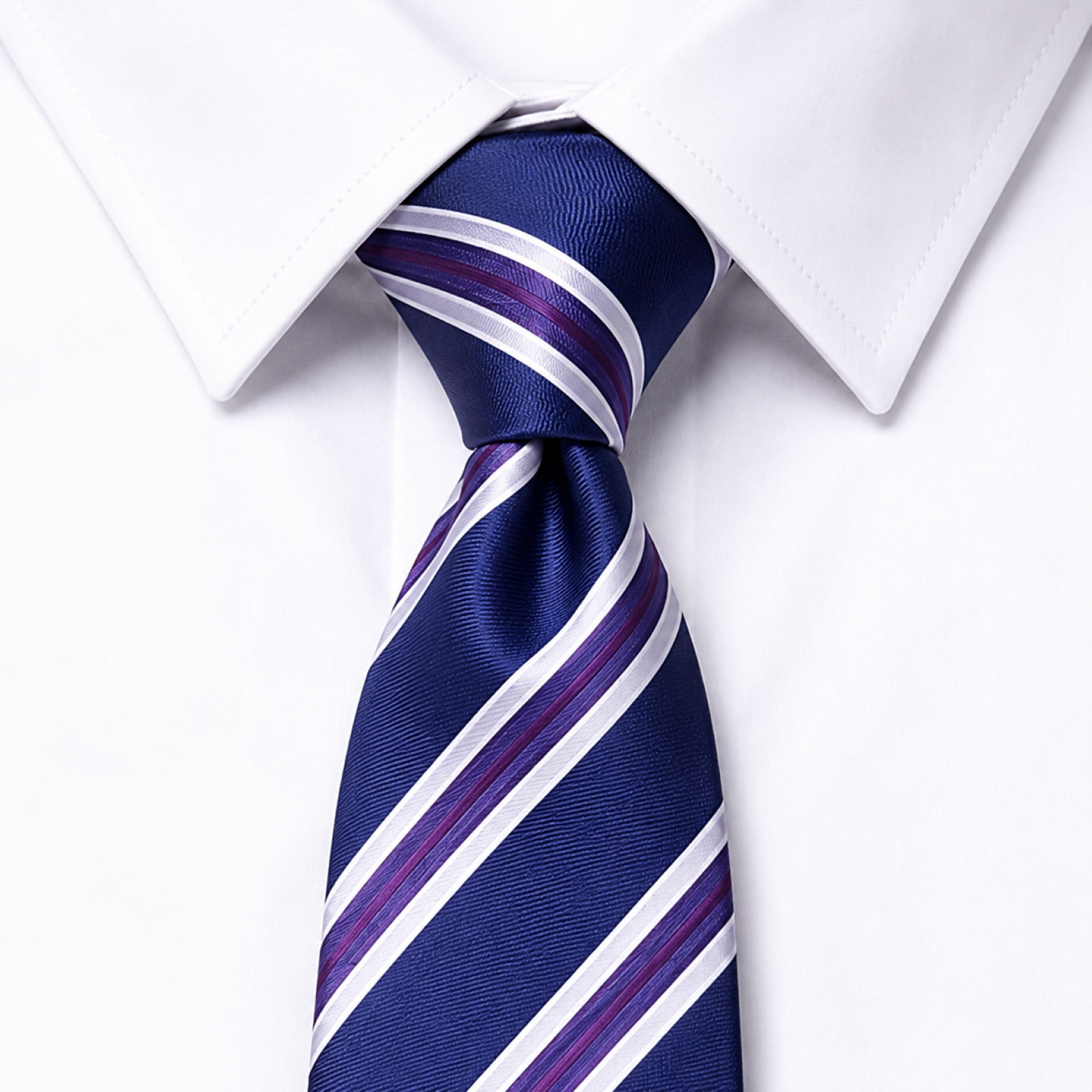 Navy Blue Diagonal Strips Tie