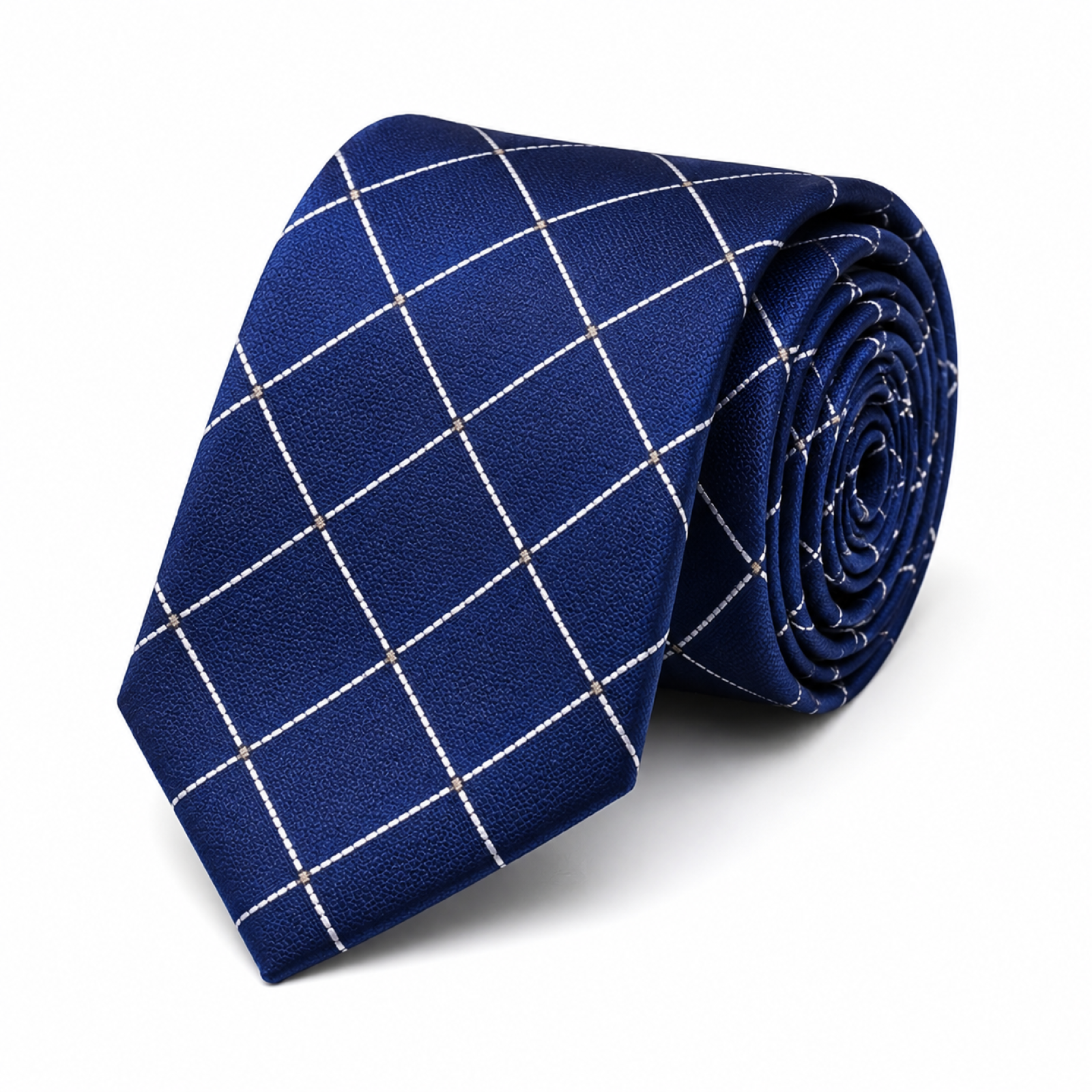 Navy Blue Diamond Grid Tie