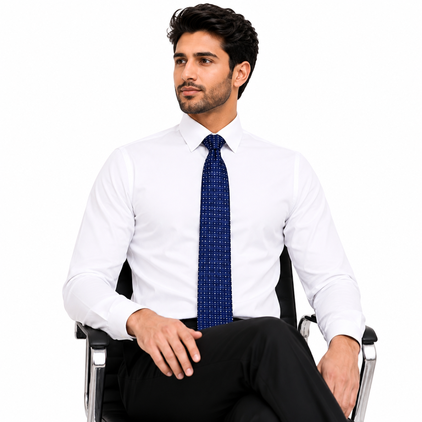 Navy Blue Dot Tie