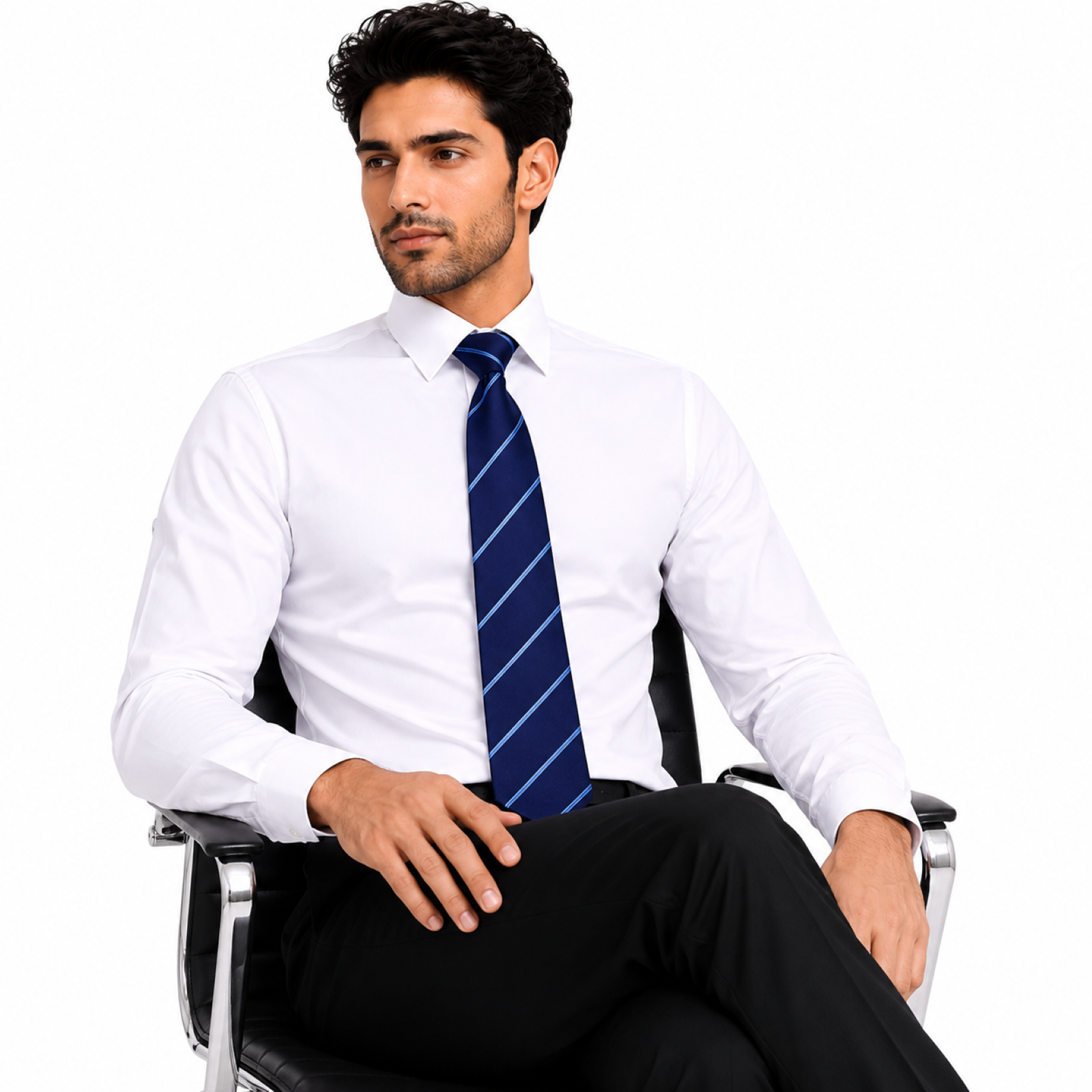Navy Blue Sleek Tie