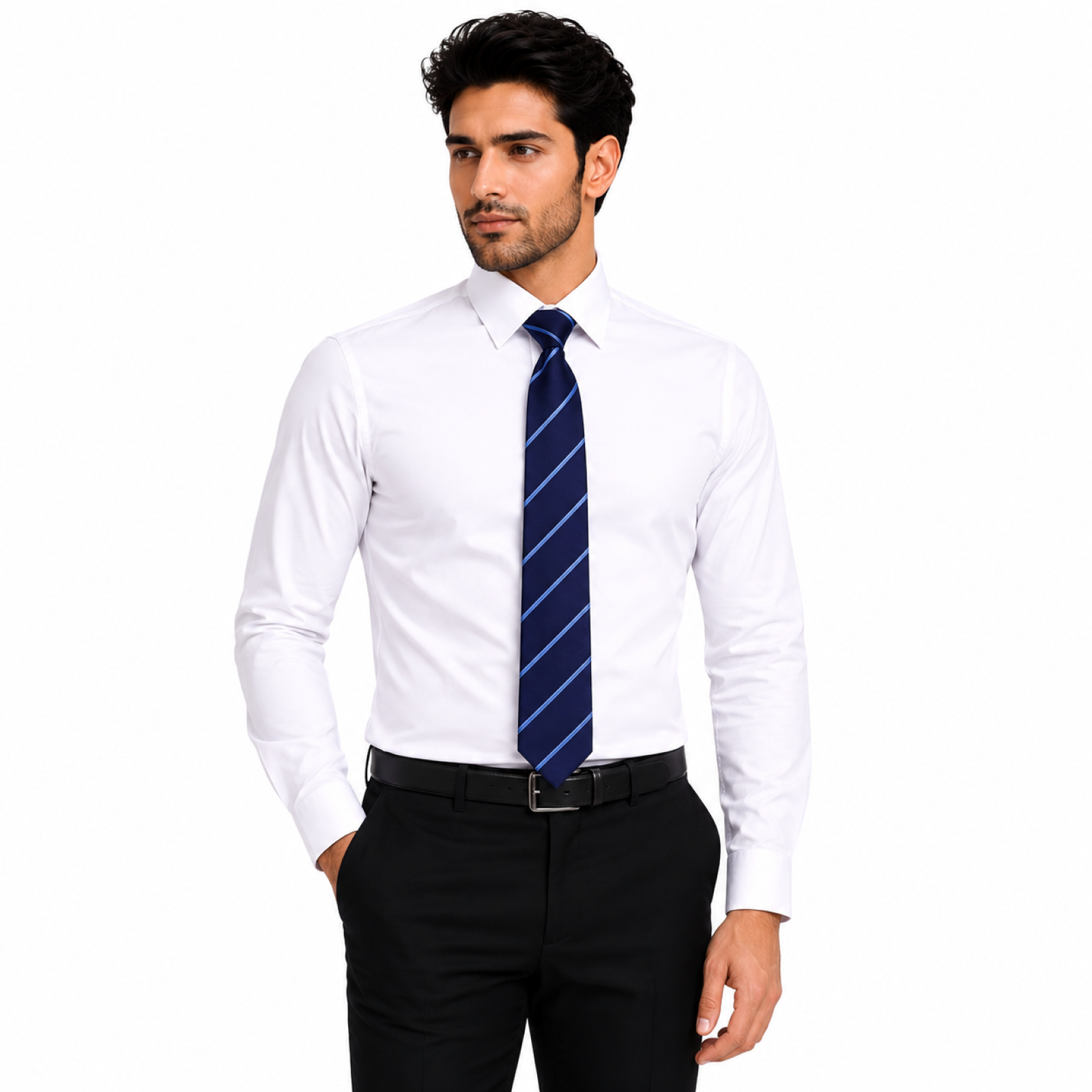 Navy Blue Sleek Tie