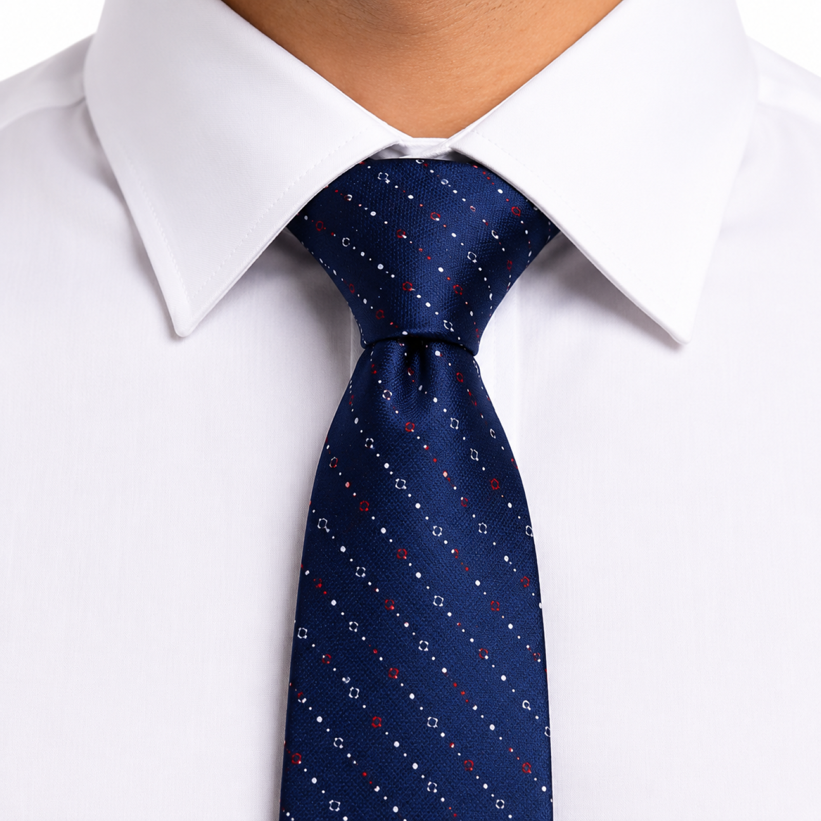 Navy Blue Fine Dot Tie