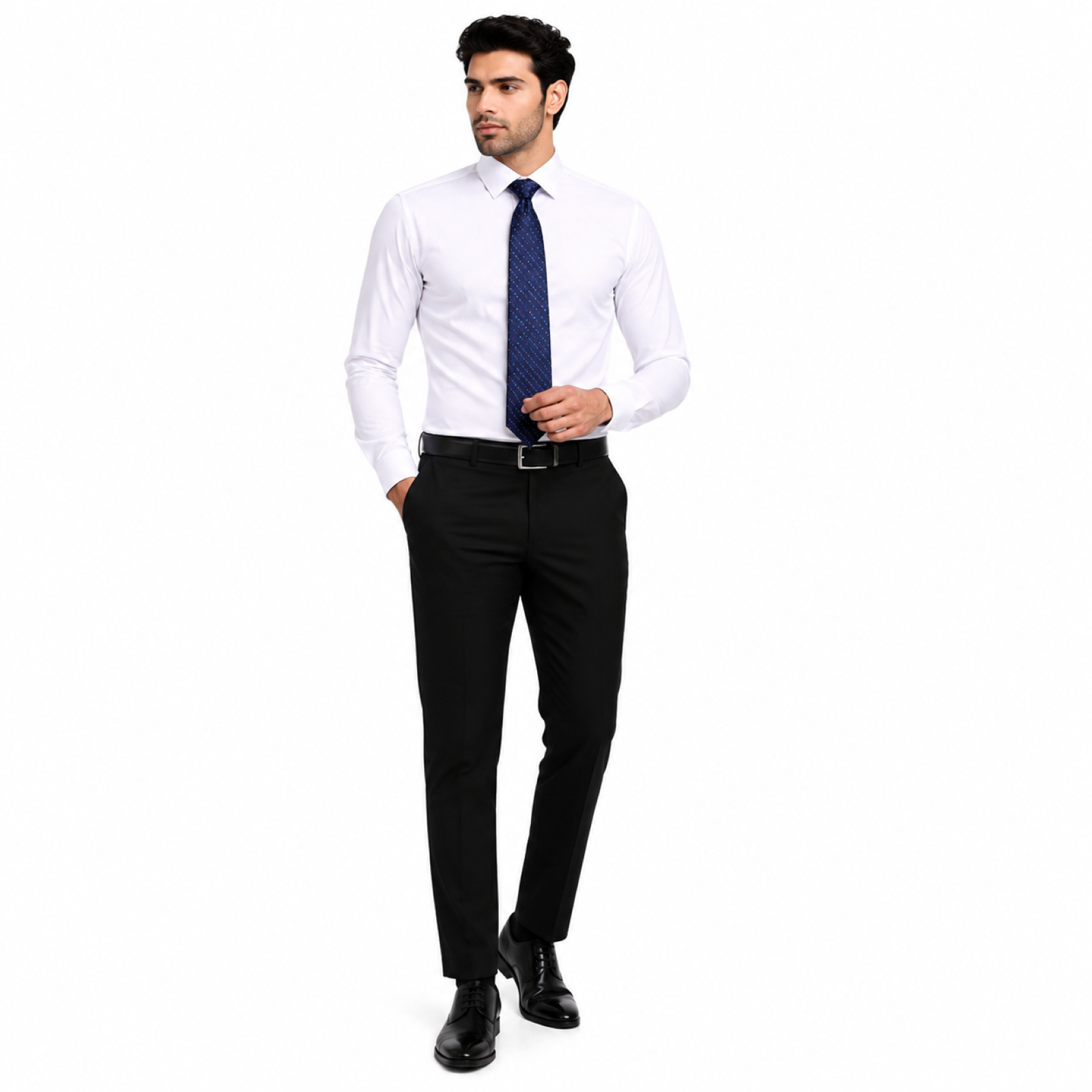 Navy Blue Fine Dot Tie