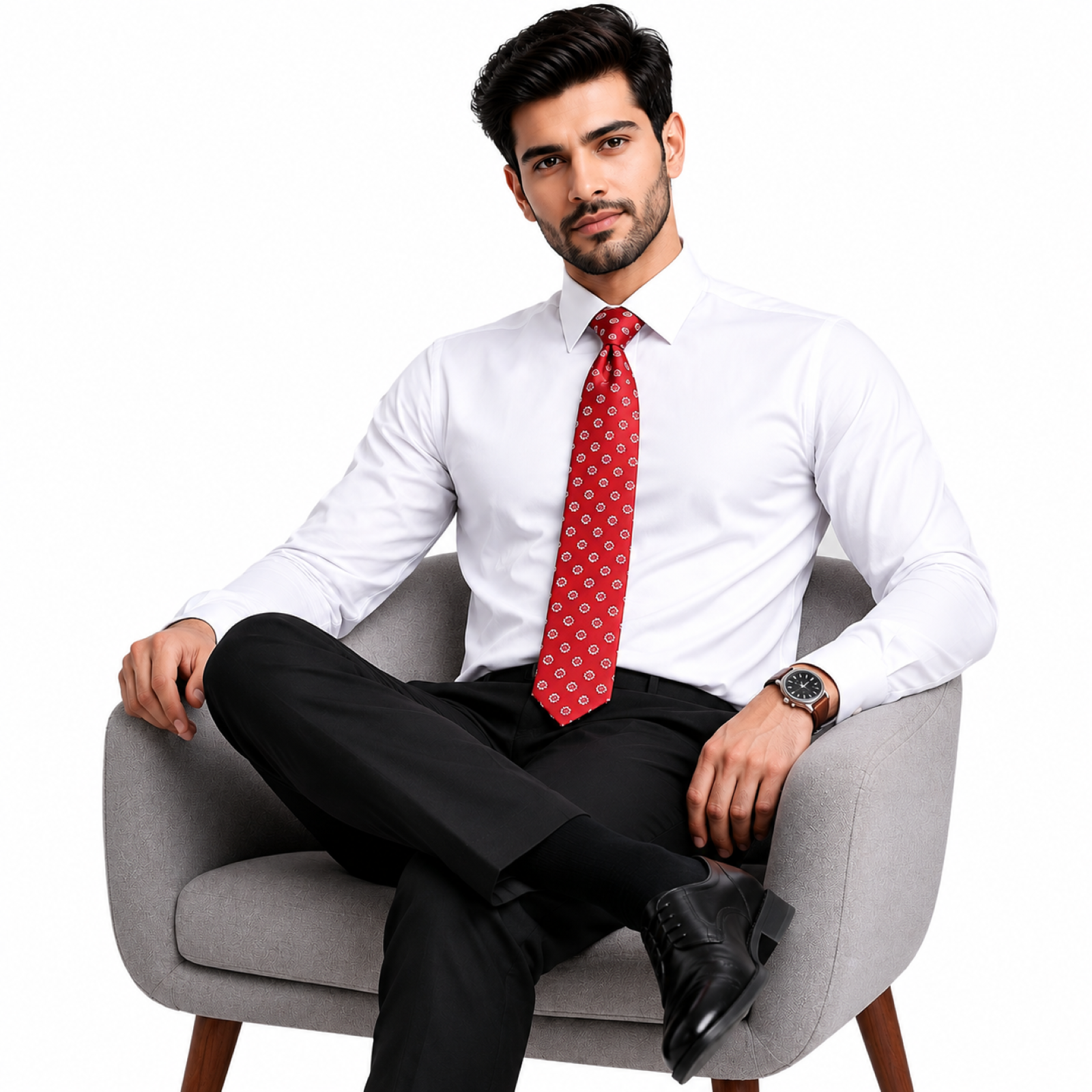 Delicate Red Paisley Tie