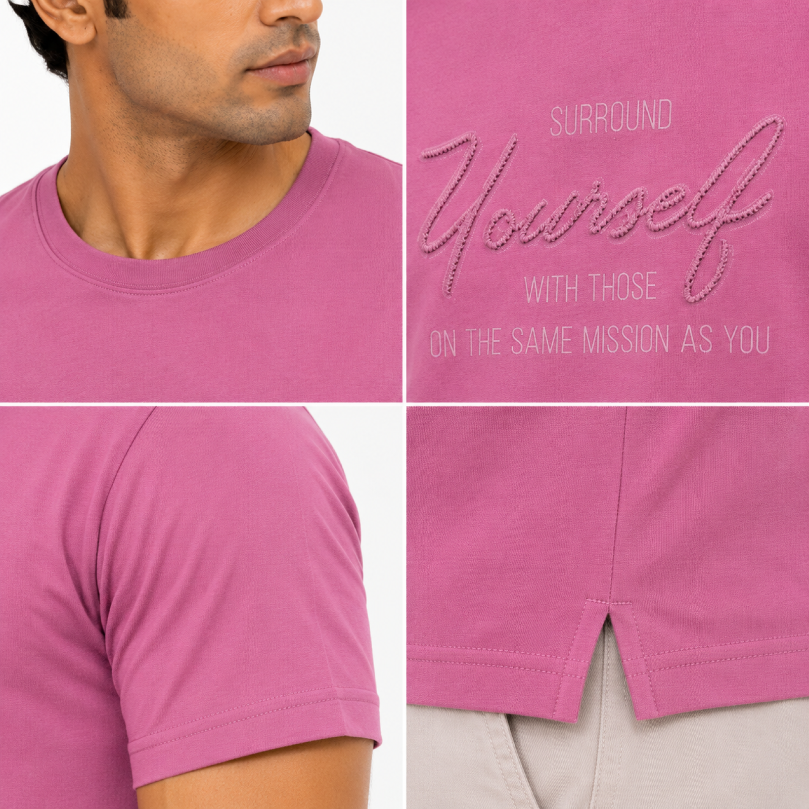Men's Rosewood Typography Graphic Casual T-Shirt