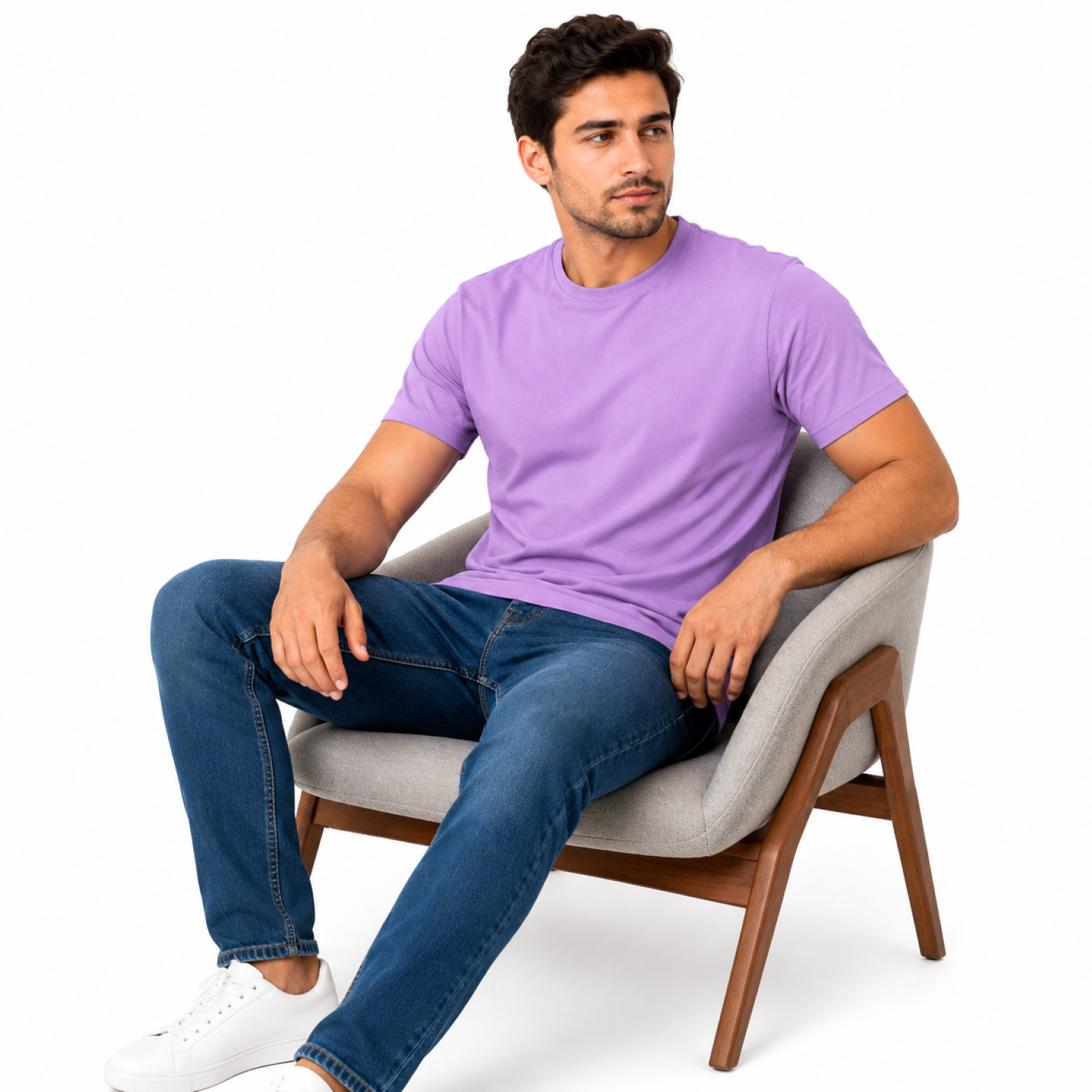 Men's Pastel Lavender Essential Casual T-Shirt