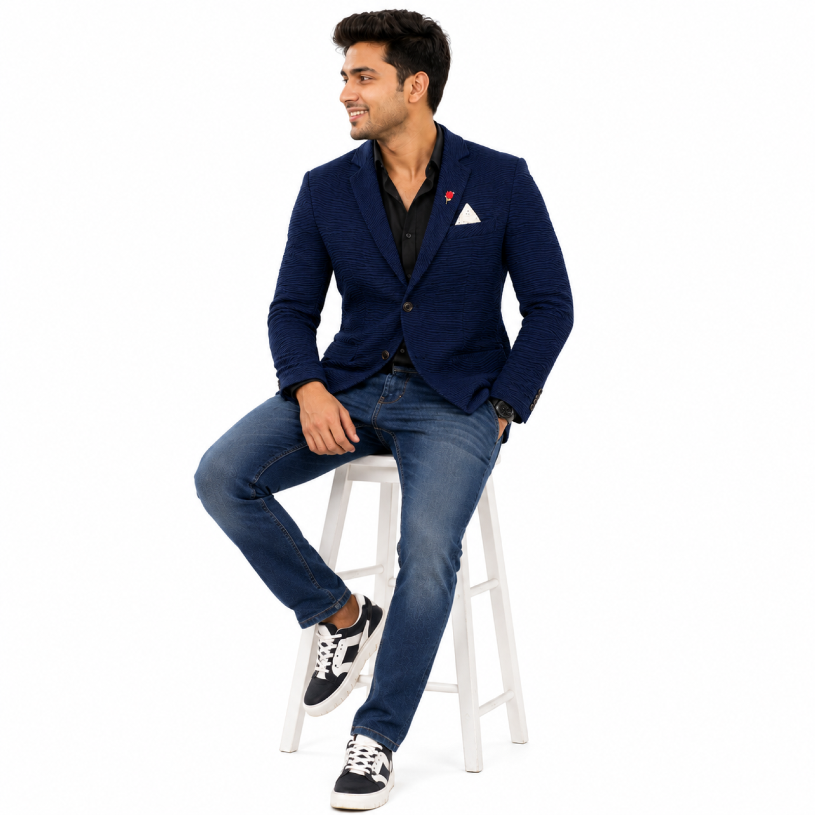 Men's Royal Navy Elite Textured Blazer