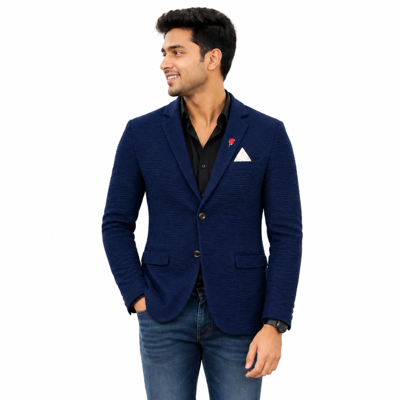 Men's Royal Navy Elite Textured Blazer