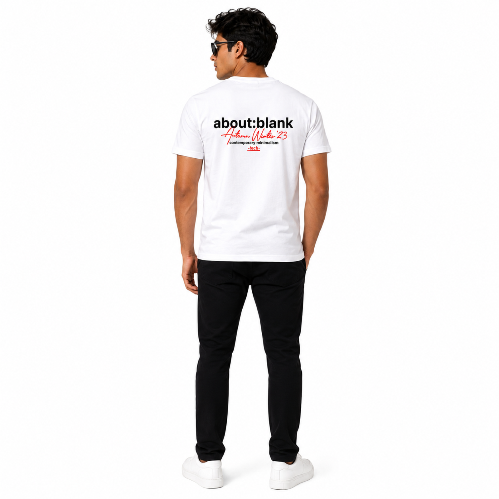 Men's Minimal White Typography Graphic T-Shirt